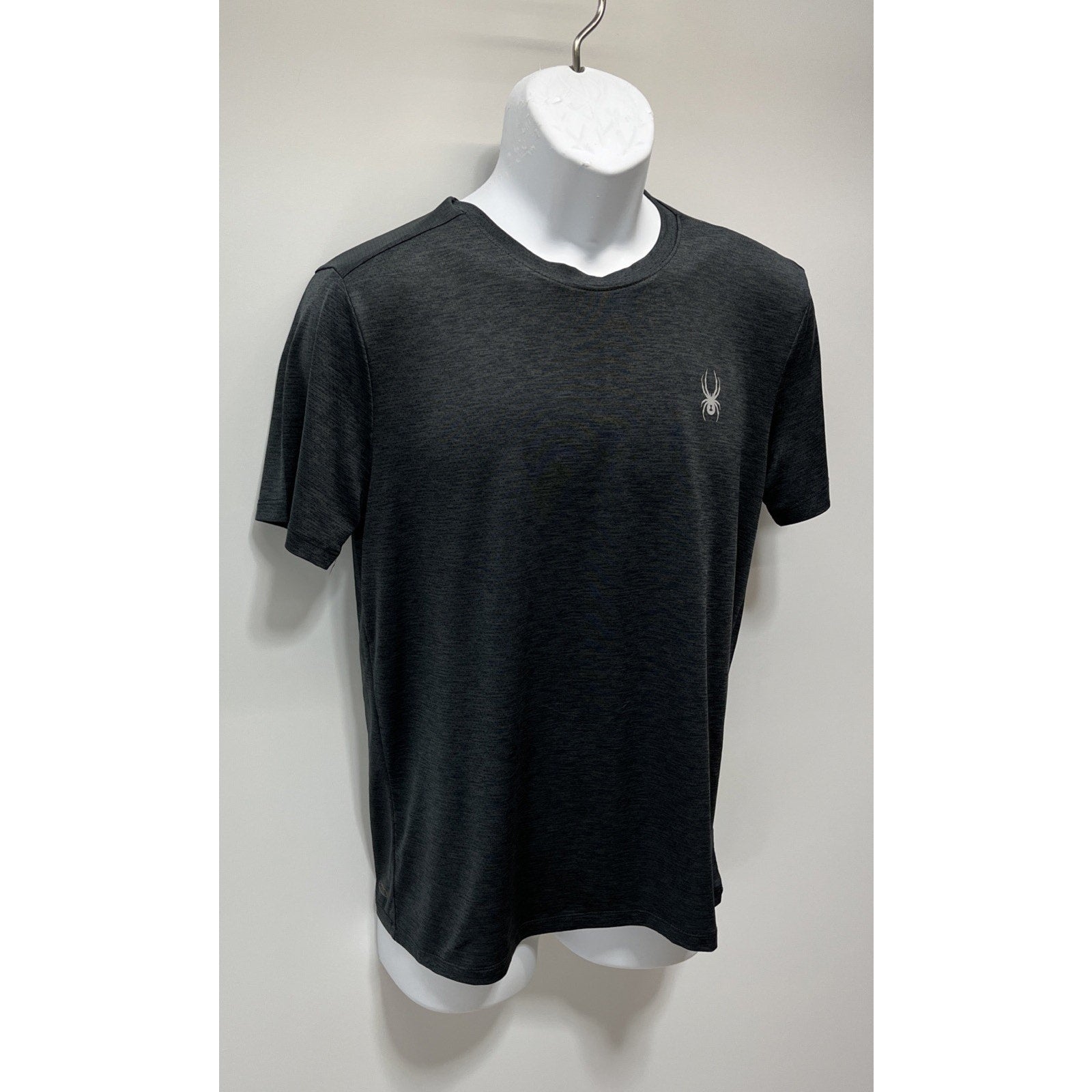 Spyder Active ProWeb T Shirt Mens Size Small Gray Black Short Sleeve Athletic