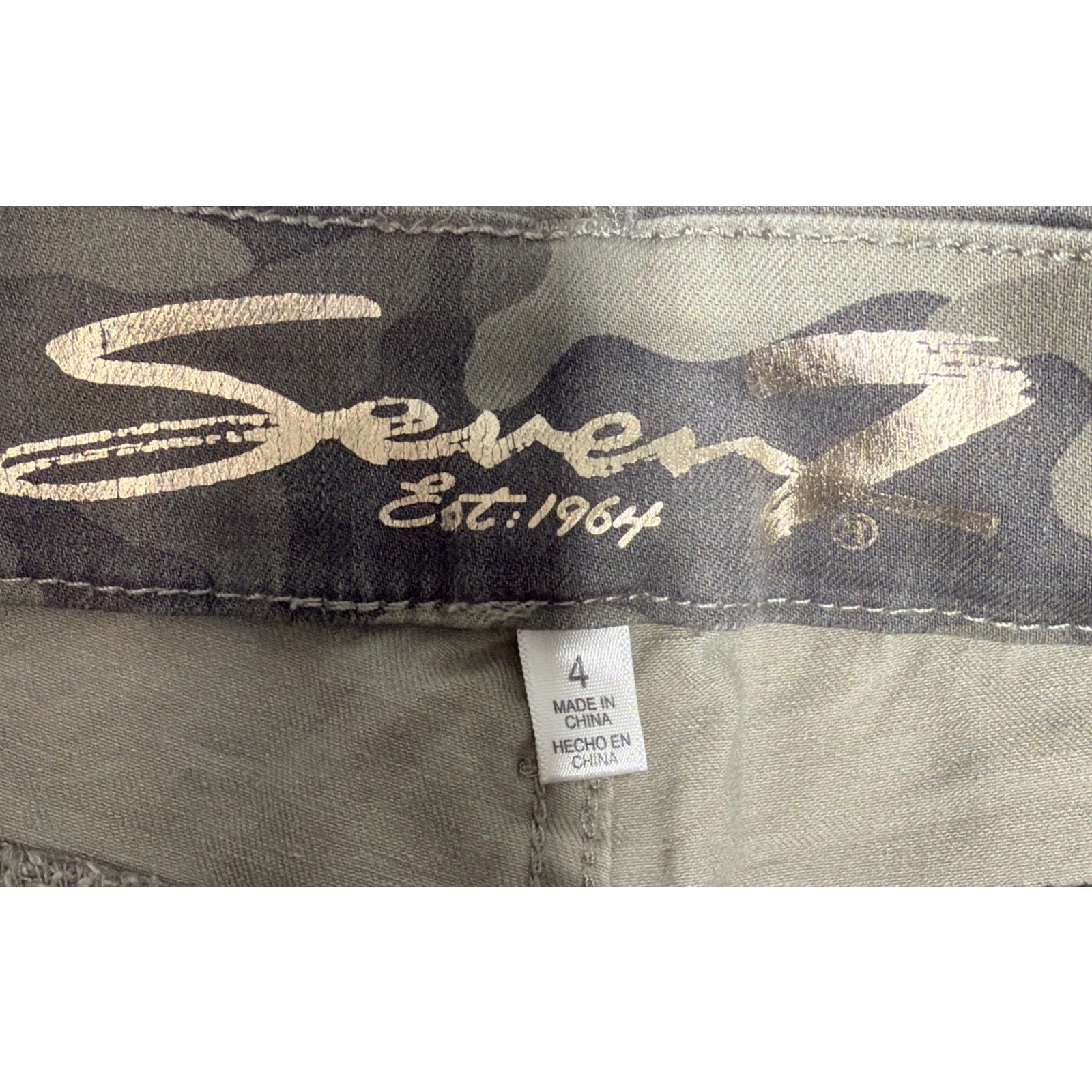 Seven7 High Rise Skinny "Tummyless" Camo Jeans Stretch Denim Skater Women's 4