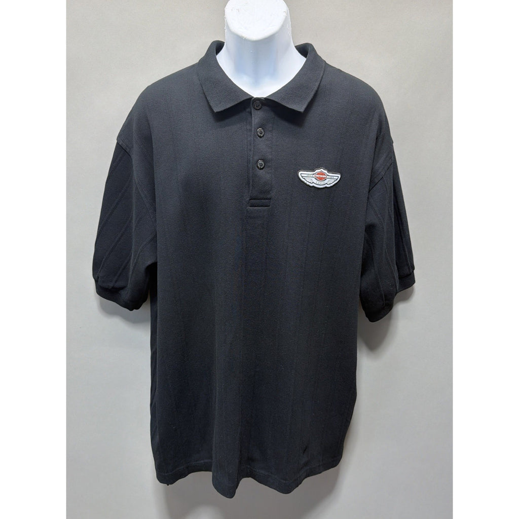 Harley-Davidson Mens Black 100 year Anniversary Polo Shirt Size XL Made In USA