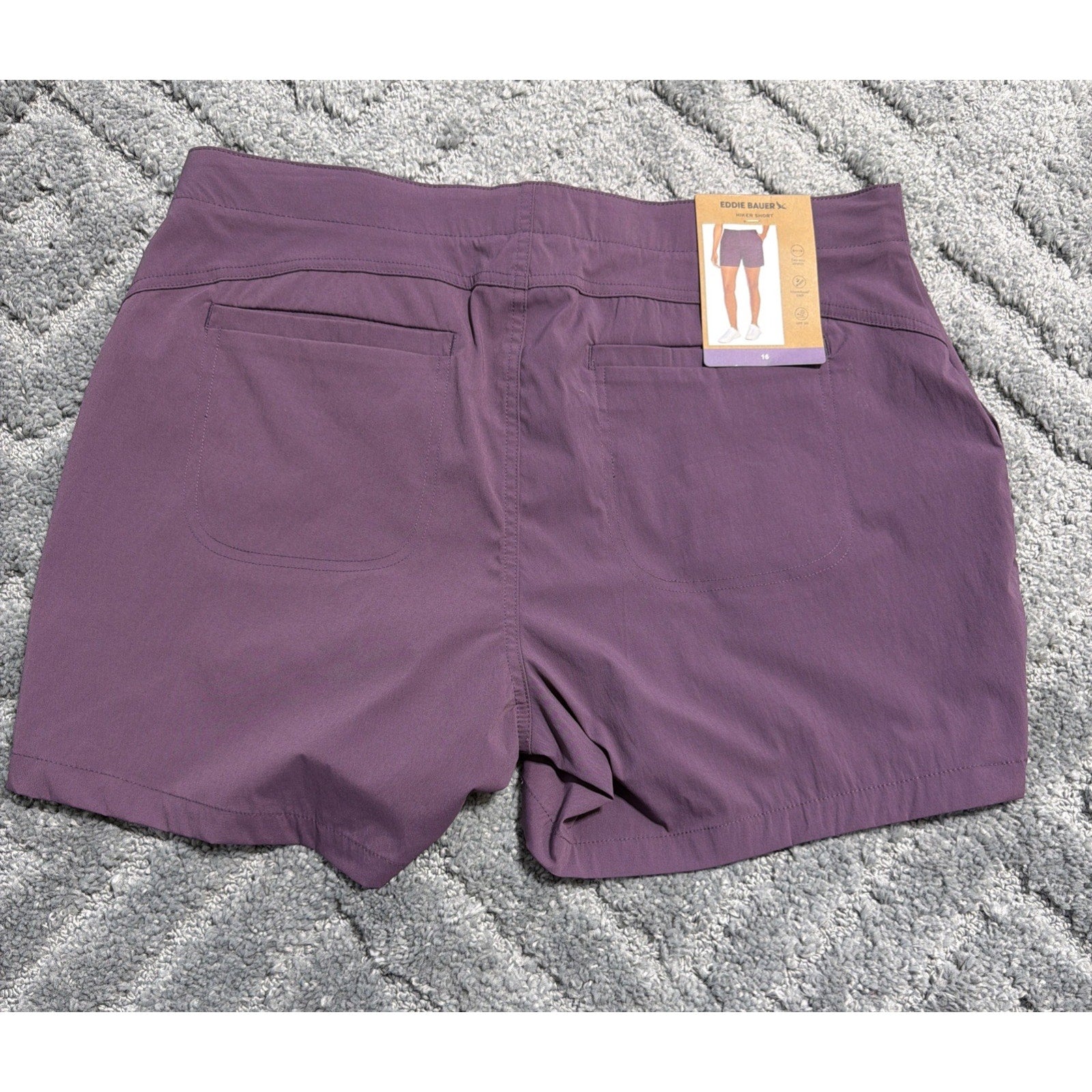 Eddie Bauer Shorts Women’s 16 Hiker Nylon Spandex Performance Stretch Purple New