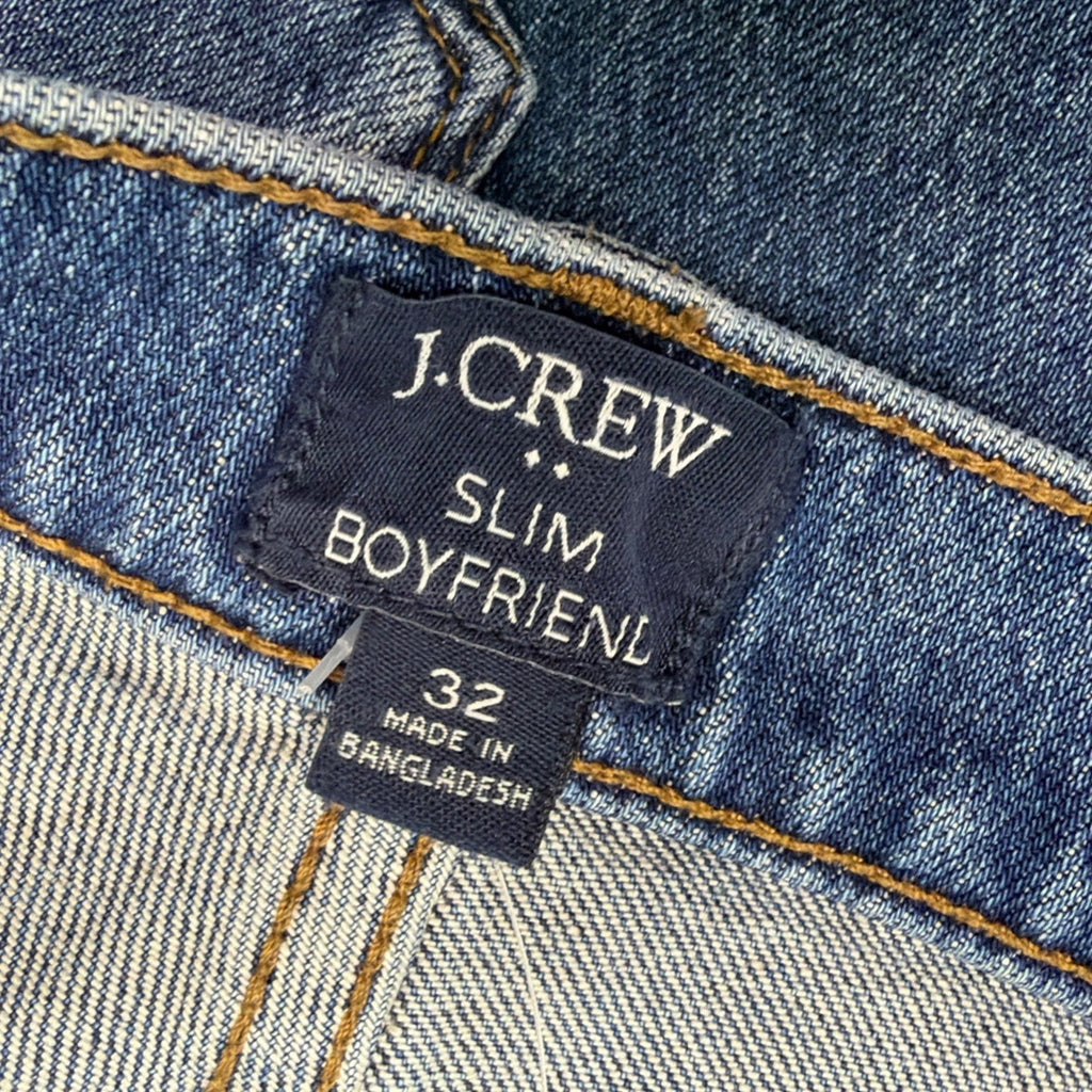 New J.Crew All Day Stretch Slim Boyfriend Jeans Women Size 32 Blue Denim