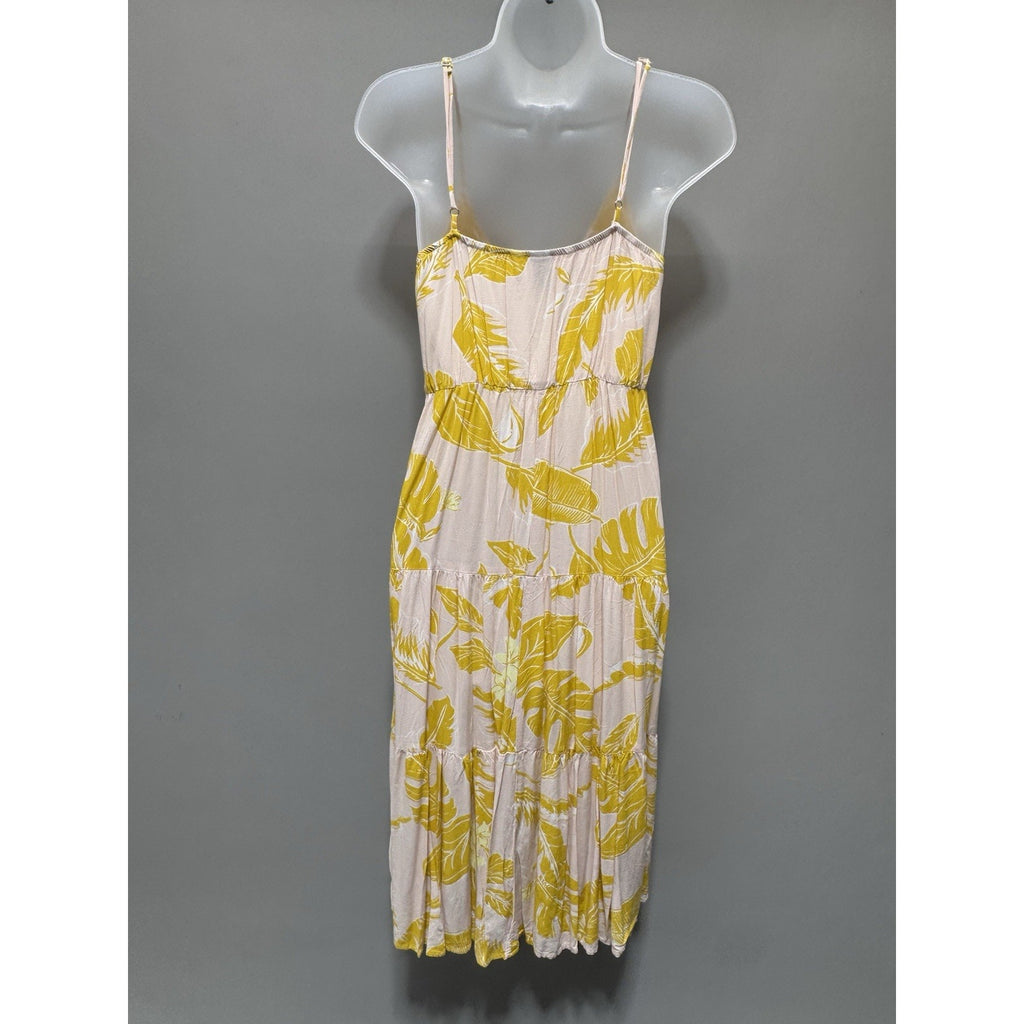 Wild Fable Sundress MIDI Beach Slip Dress Yellow Floral Women's Sz Small