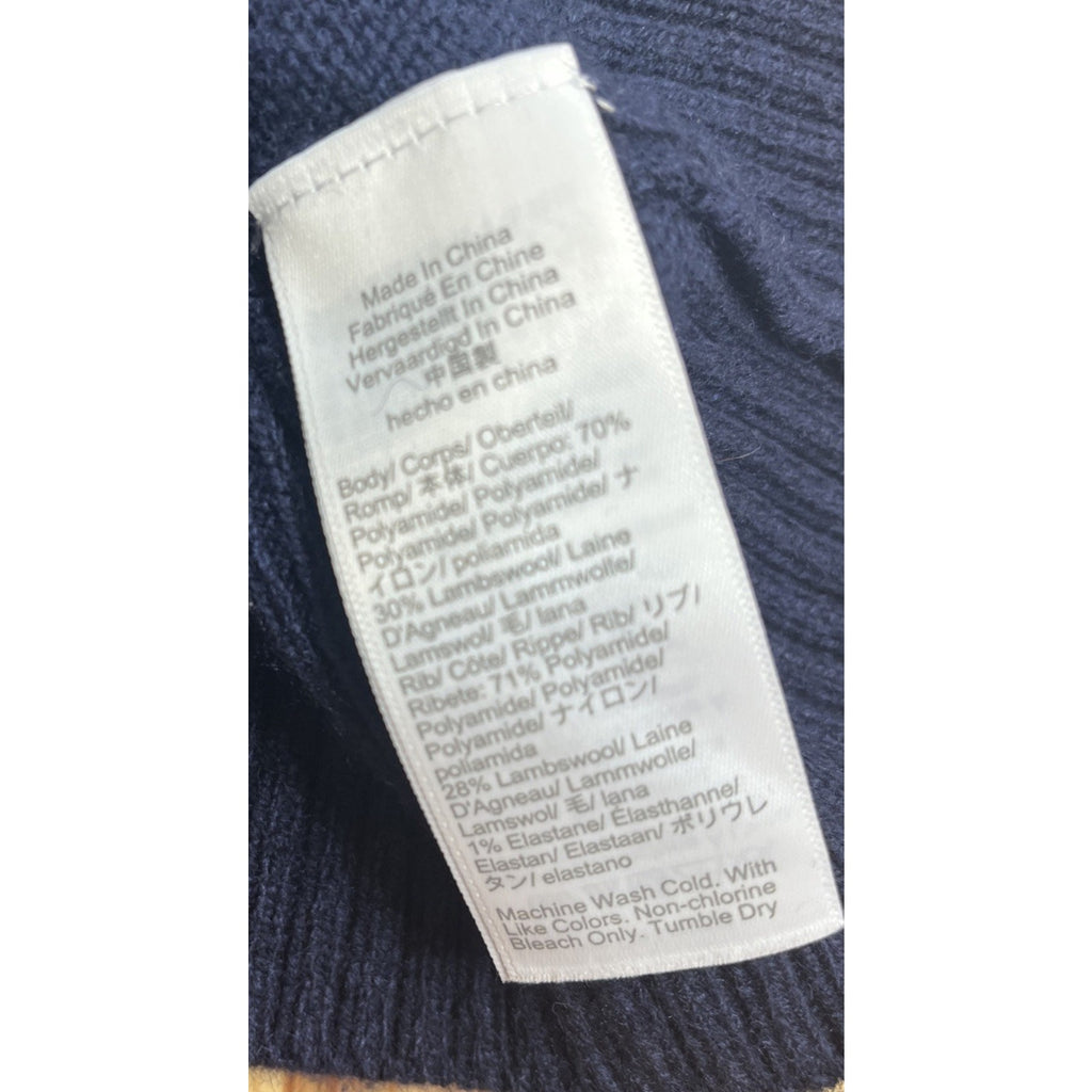 J.CREW Long Sleeve HENLEY SWEATER SIZE M LAMBSWOOL Blend BLUE SOLID