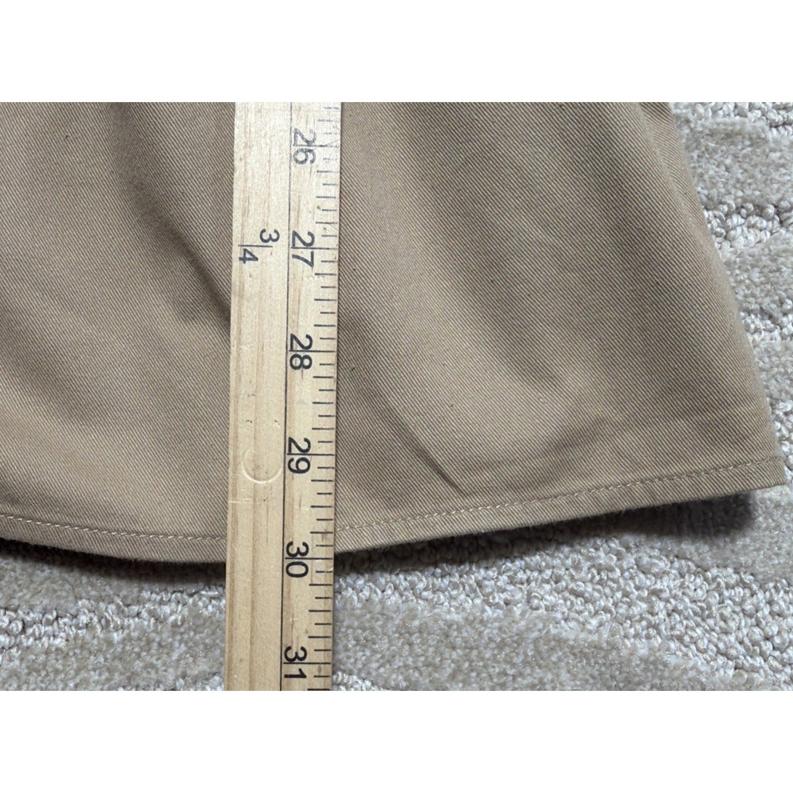 Polo Ralph Lauren Girls 12 Beige Solid Twill Collared Shirt Dress Button Front