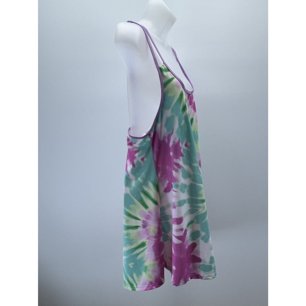 Tie Dyed Women’s Blouse Bathing Suit Modest Size 1XL Lined Top Swimsuit
