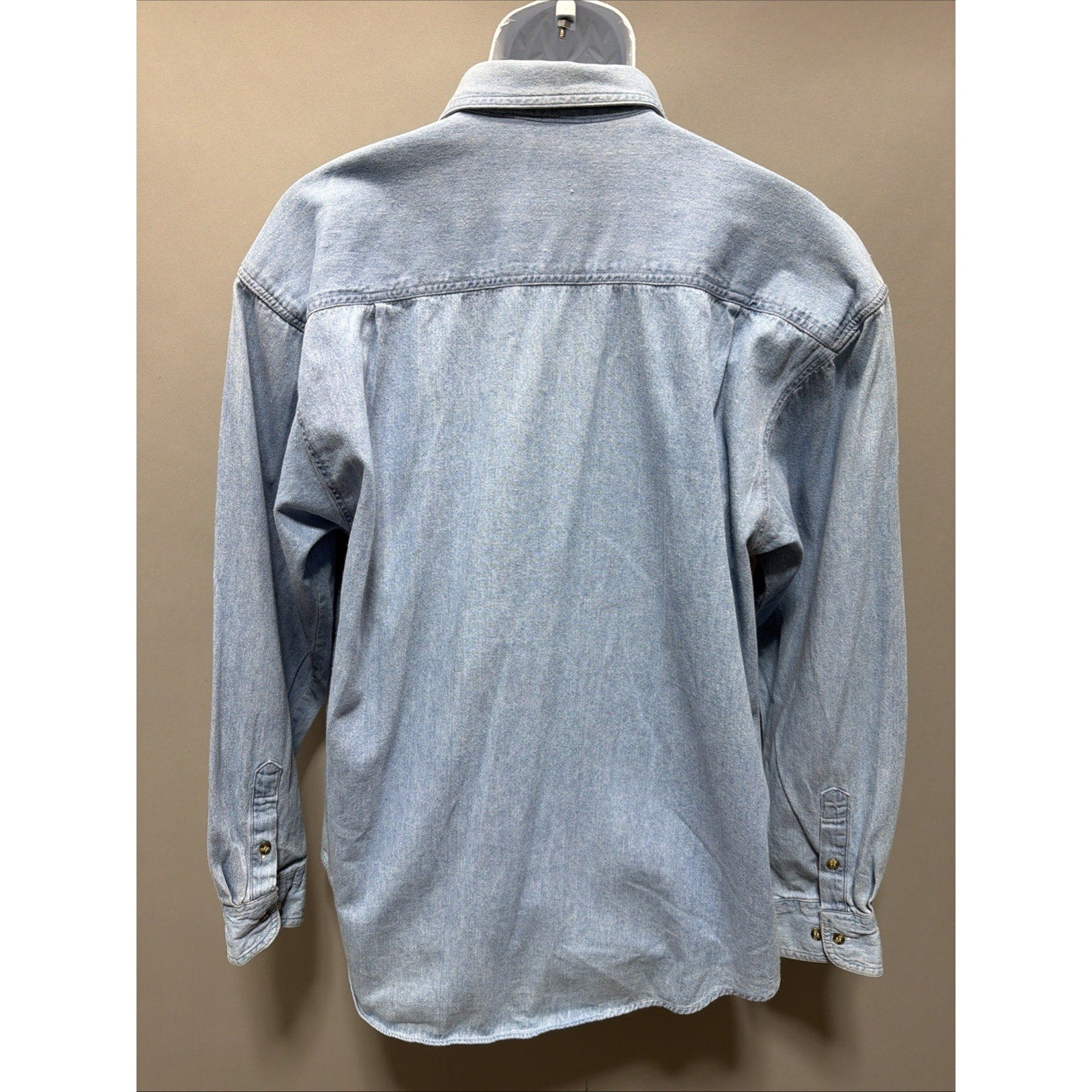 Vintage Kansas City Chiefs Pro Elite Chambray Shirt Blue Denim NFL- Mens Large