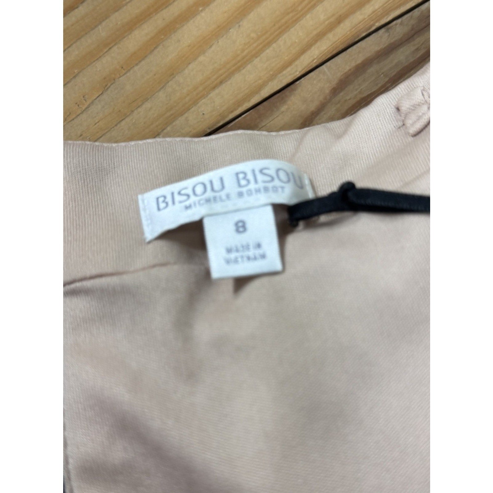 Bisou Bisou Dress Blush/Black strapless with attachable straps NWT Women’s 8