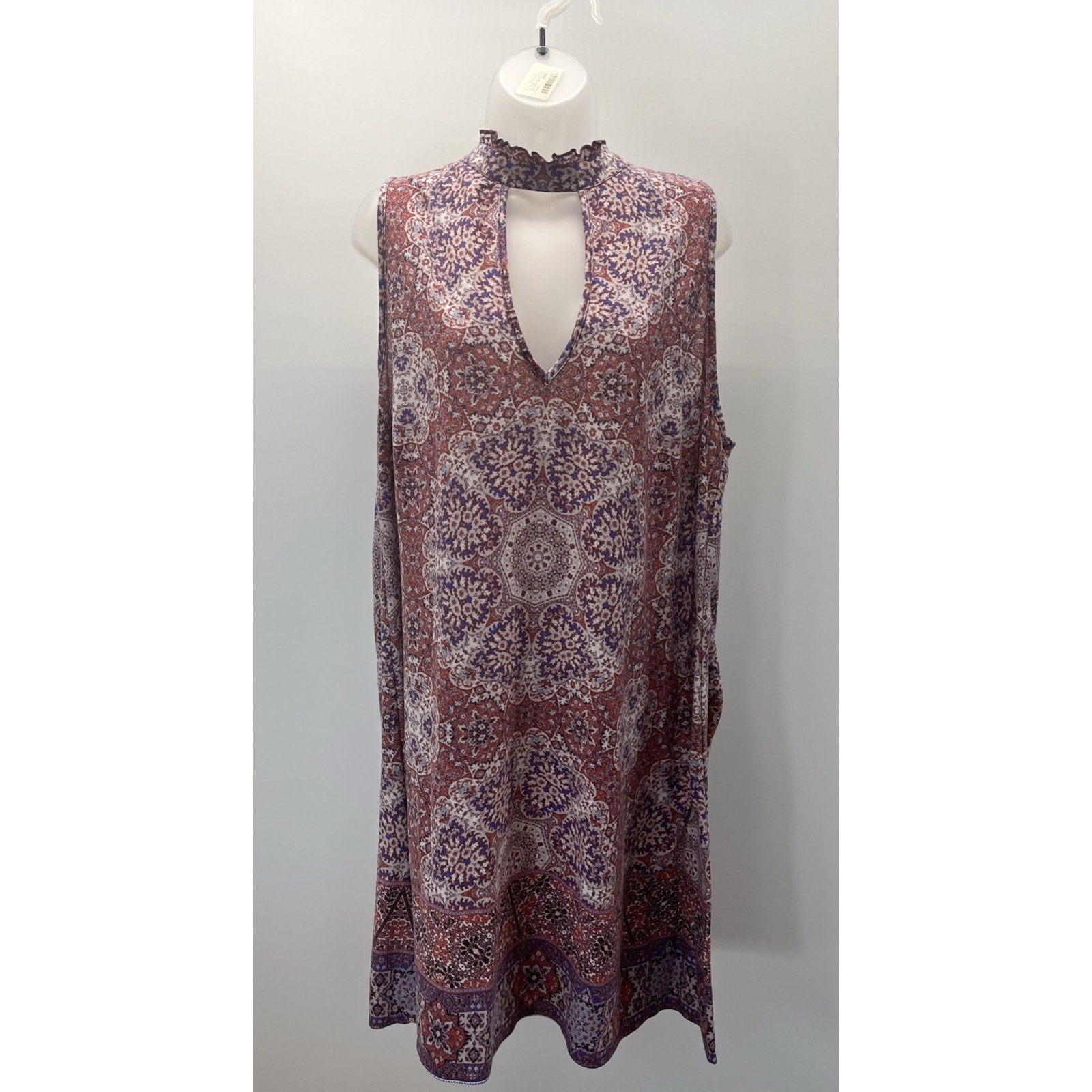 Speechless Women's Multi Color Geometric Short Dress Size 2X