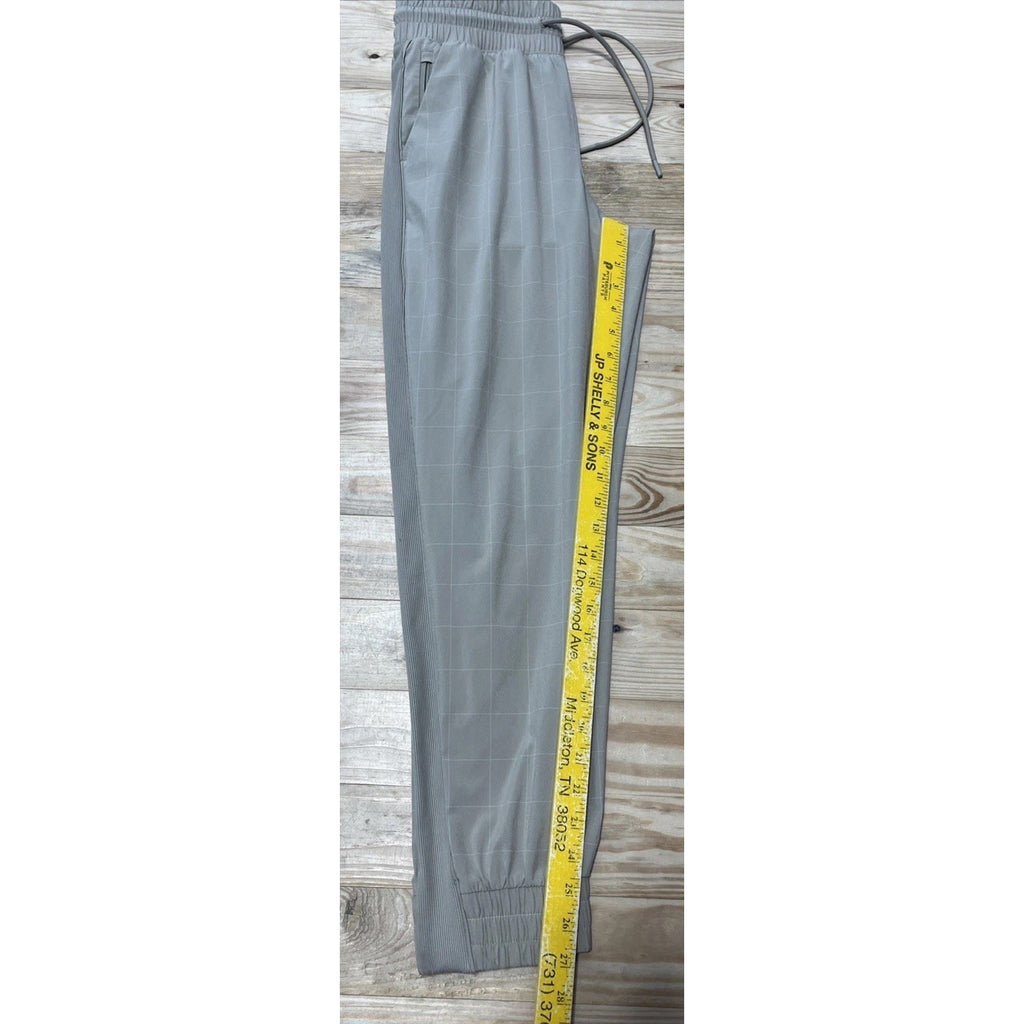 Women's Athleta Brooklyn Textured Jogger Tan Plaid Size 2