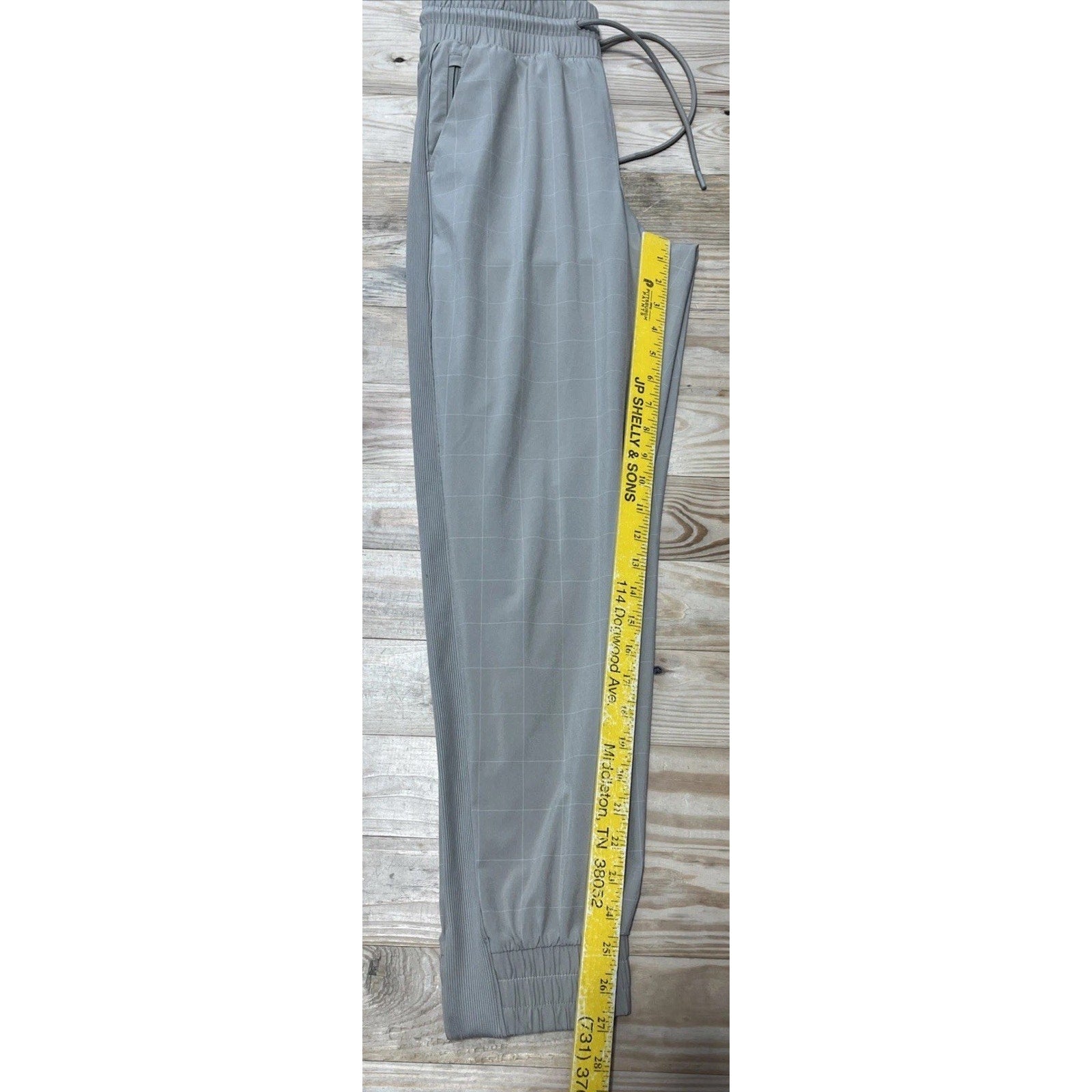 Women's Athleta Brooklyn Textured Jogger Tan Plaid Size 2