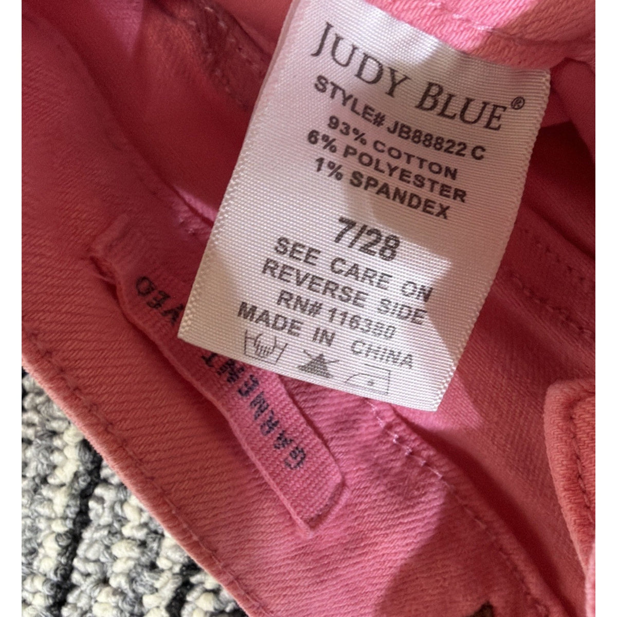 Judy Blue Jeans Women 7/28 Pink High Waist Garment Dyed Wide Leg Crop Pants