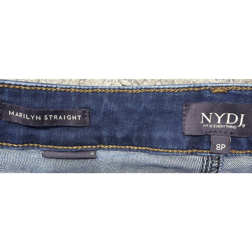 NYDJ Jeans Women's Marilyn Straight Tummy Control Pants Quinn Blue 8 Petite