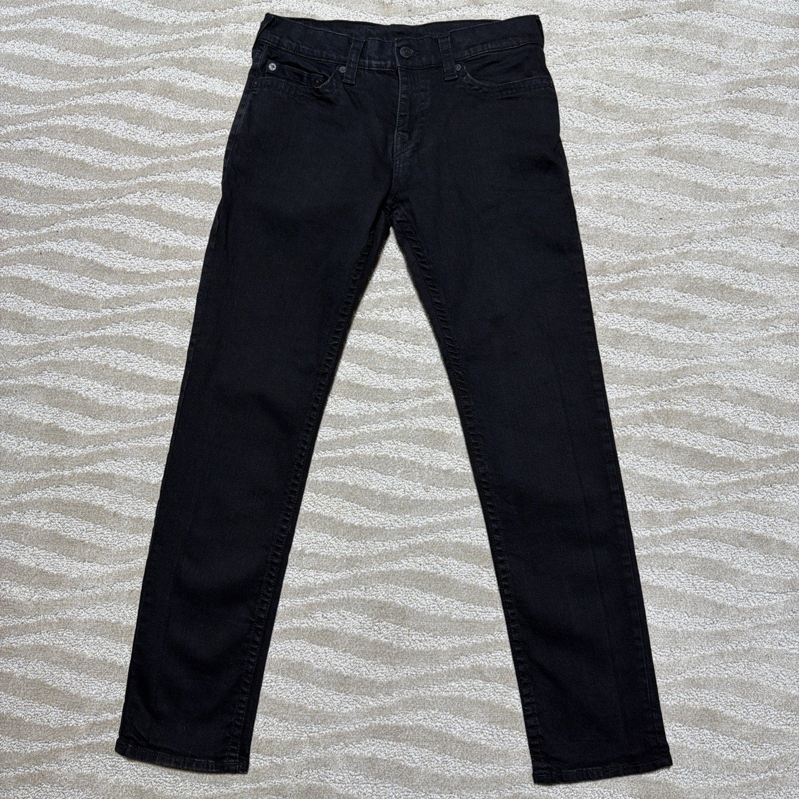 True Religion Geno No Flap Relaxed Slim Jeans ‘Black’ size mens 32x33 Excellent