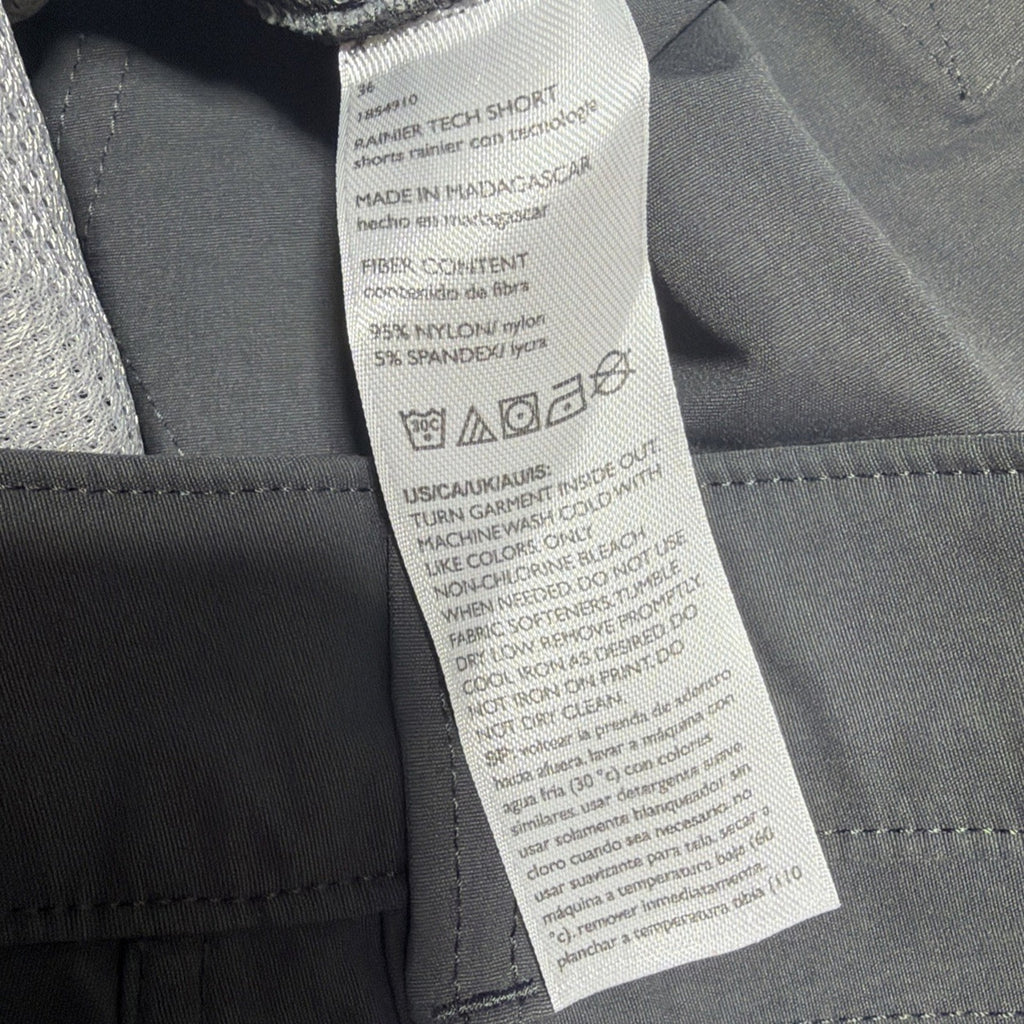 EDDIE BAUER Shorts Mens 36 x 10 Storm Gray Rainer Hiking Outdoor Nylon