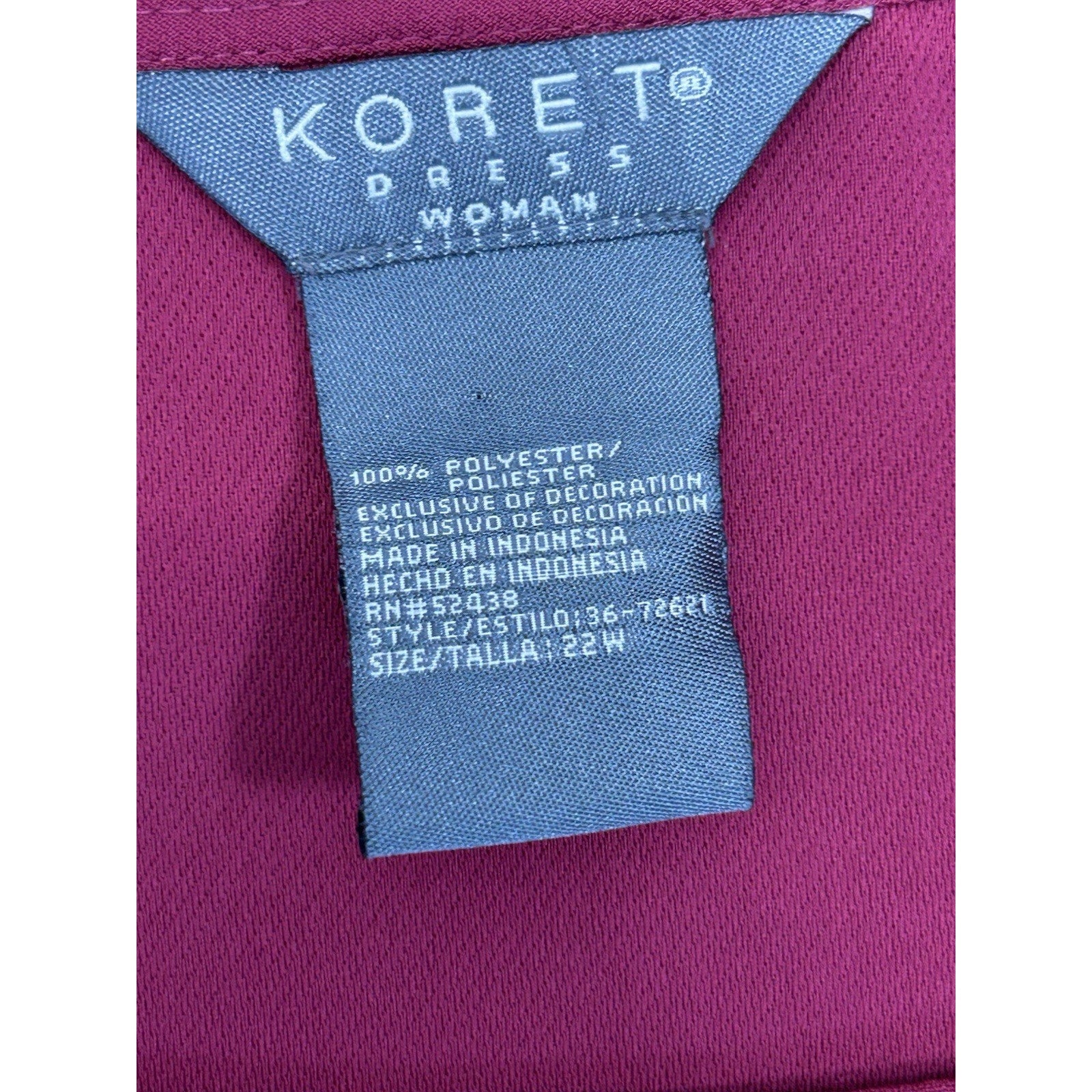 KORET Size22W Pink Sleeveless Career Top .