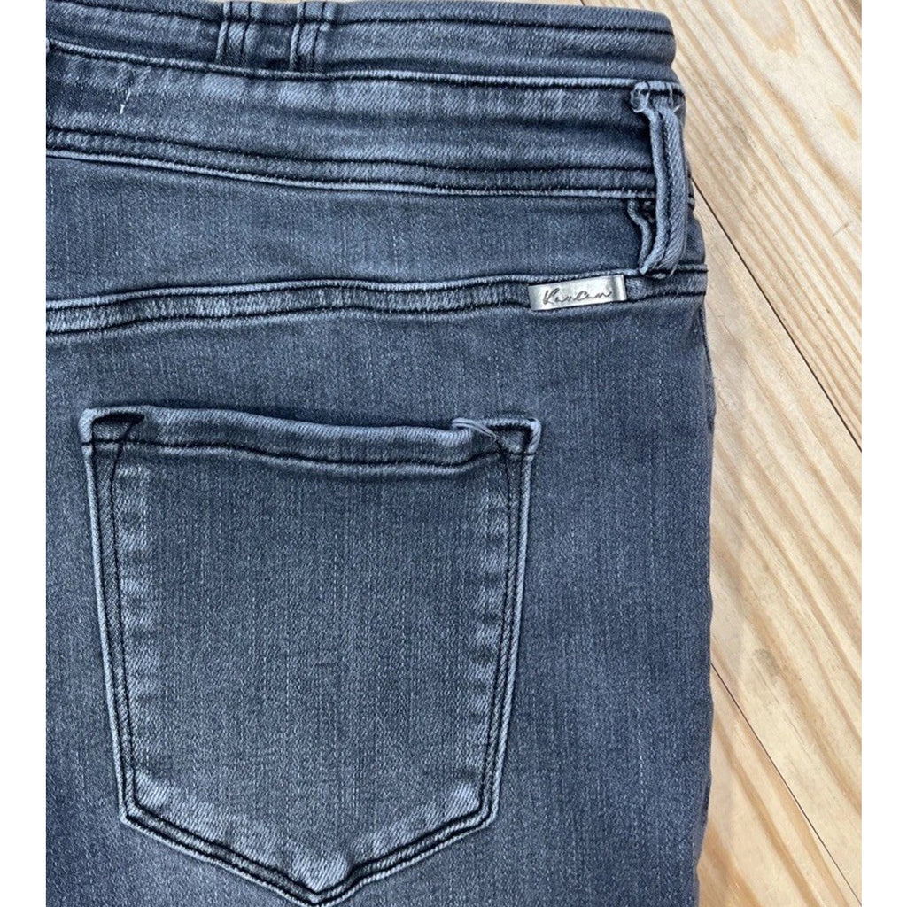 KanCan Jeans Skinny High Rise Ankle Charcoal Wash Size 31 Raw Hem
