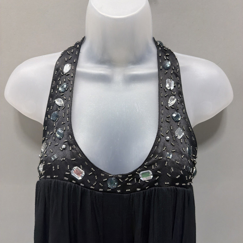 American Rag Womens S Black Tiered Embellished Layered Dress Salsa Night Out