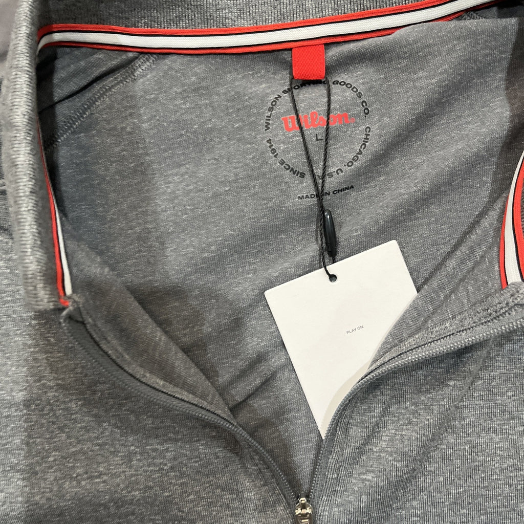 NWT Wilson Henley 1/4 Zip M Series Hybrid Activewear Gray Polo - Large Msrp 78$
