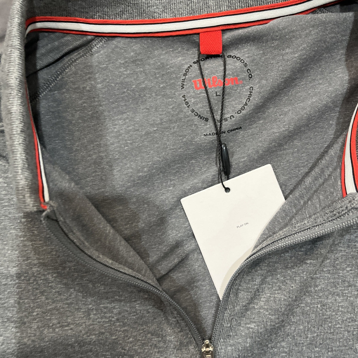 NWT Wilson Henley 1/4 Zip M Series Hybrid Activewear Gray Polo - Large Msrp 78$