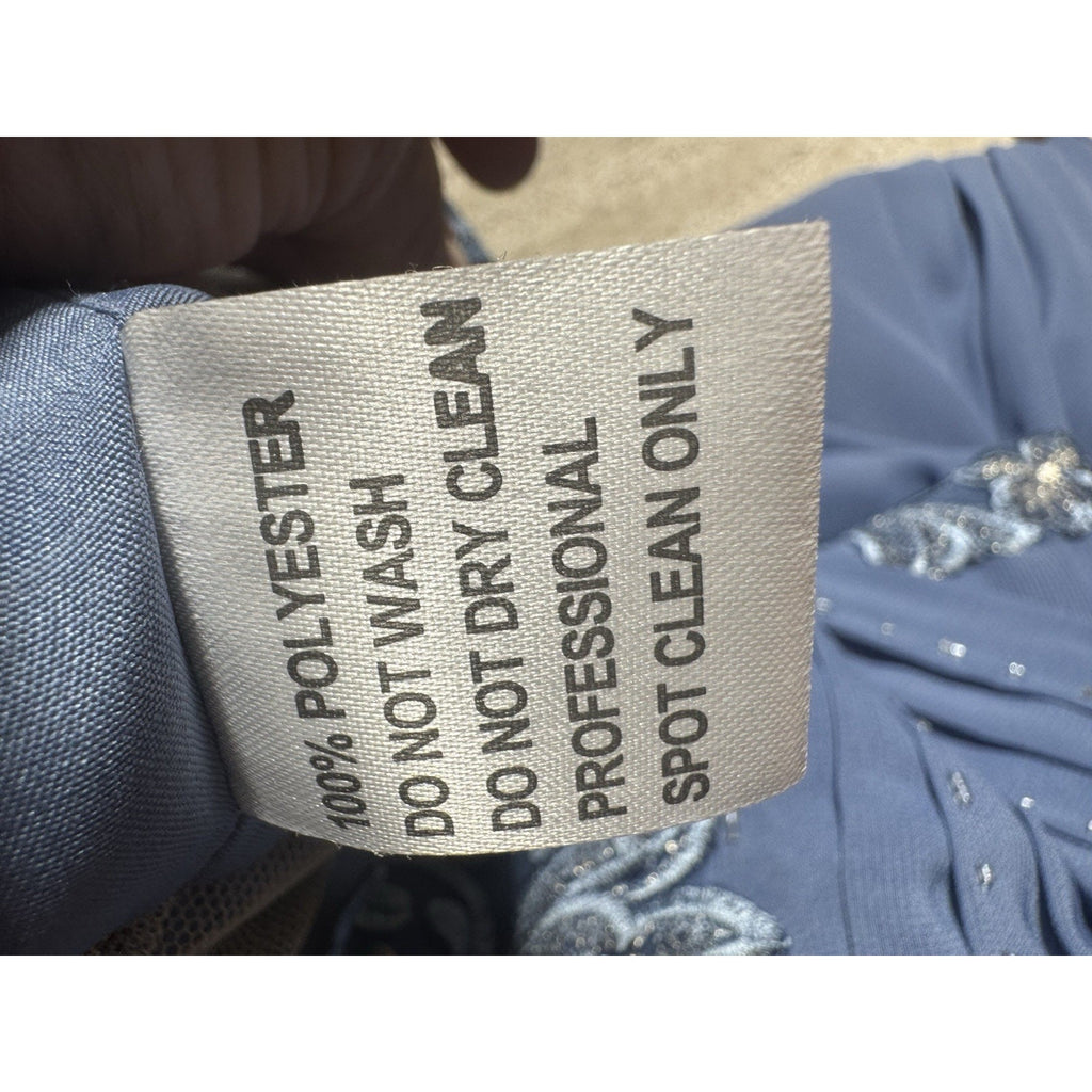 JJ’s House Dusty Blue Lace Applique Chiffon Mother of the Bride Dress Womens 22