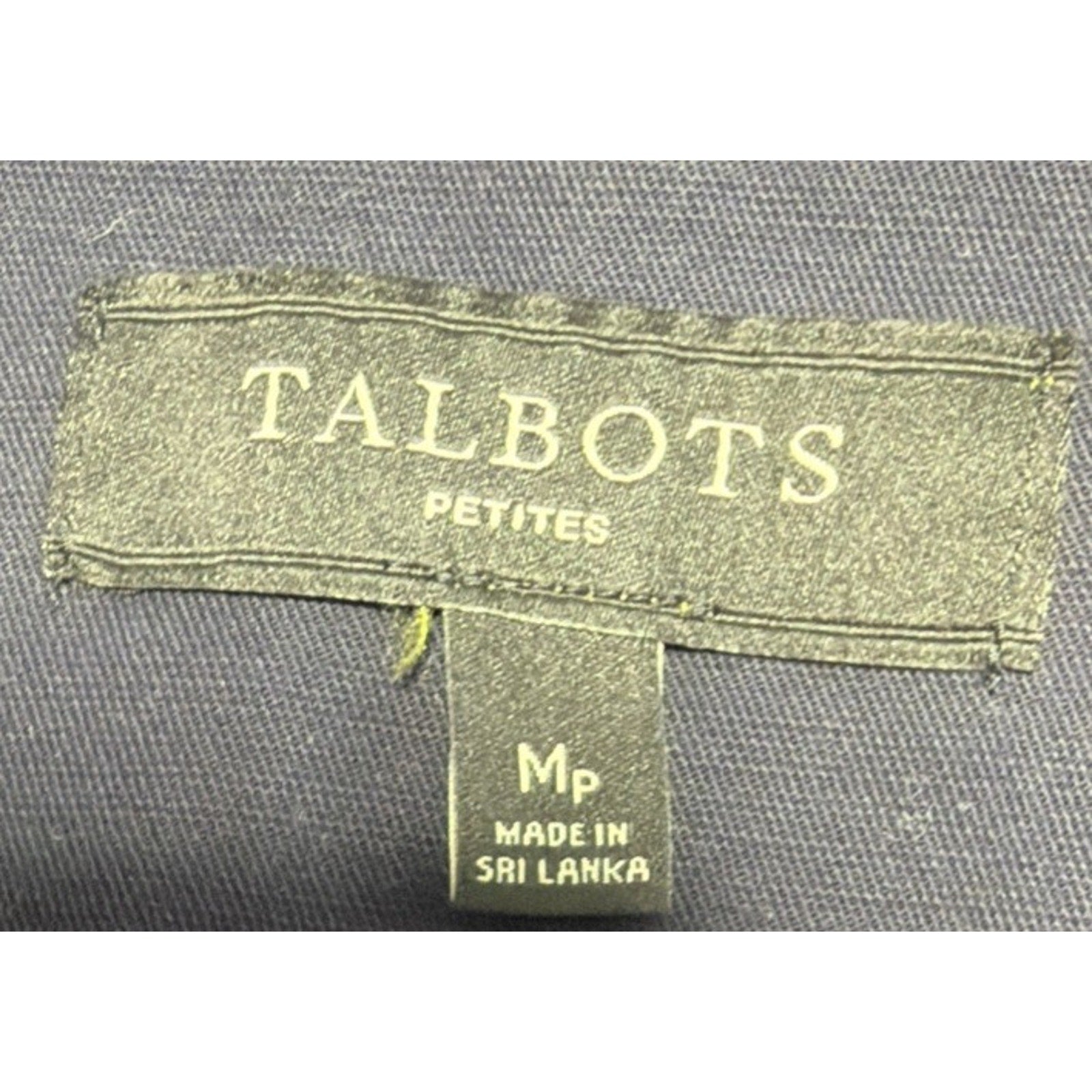 Talbots Navy Blue Pom Pom Trim Twill Cargo Jacket Size Petite M Preppy Causal