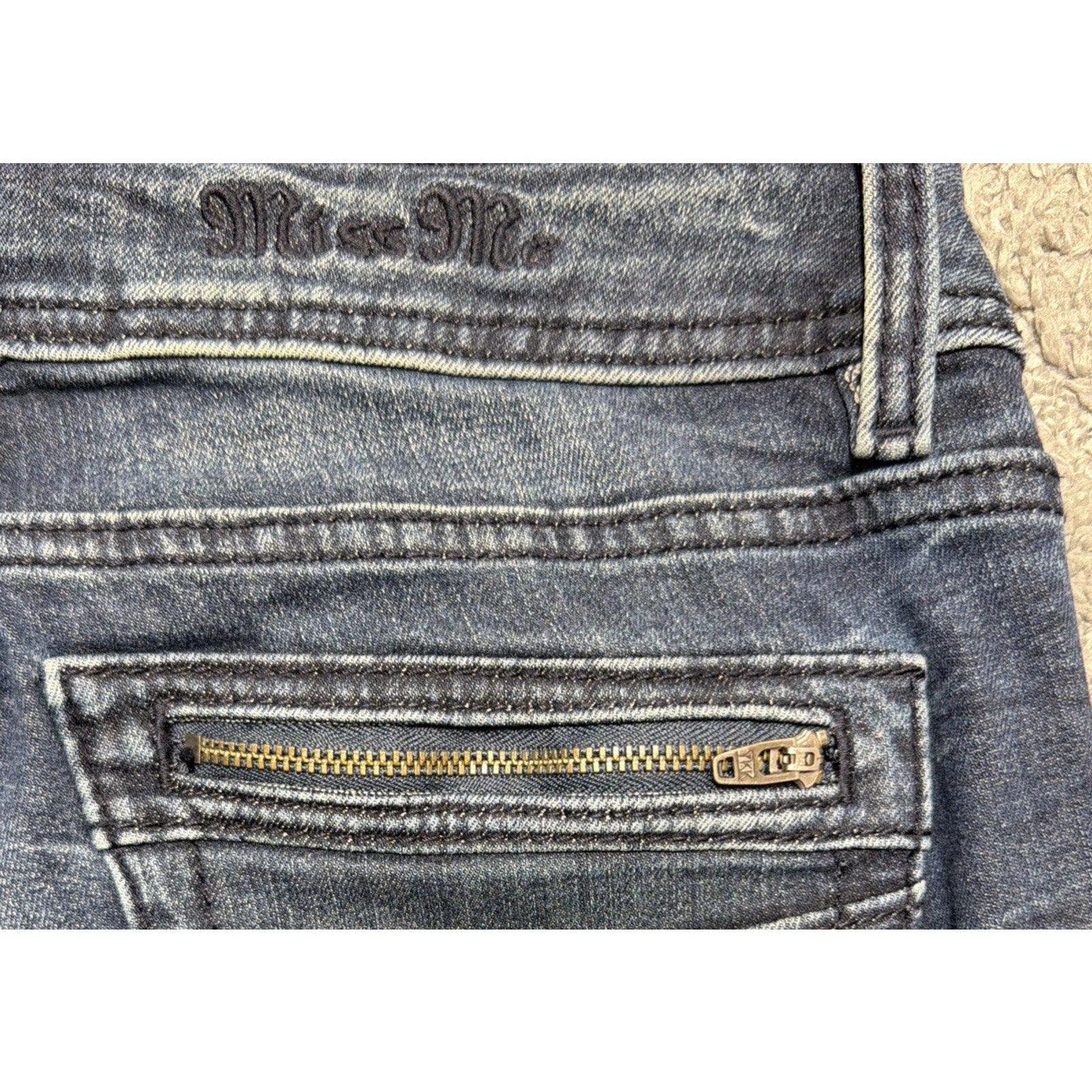 Miss Me Signature Skinny Womens Denim Blue Jeans Size 27 Dark Wash