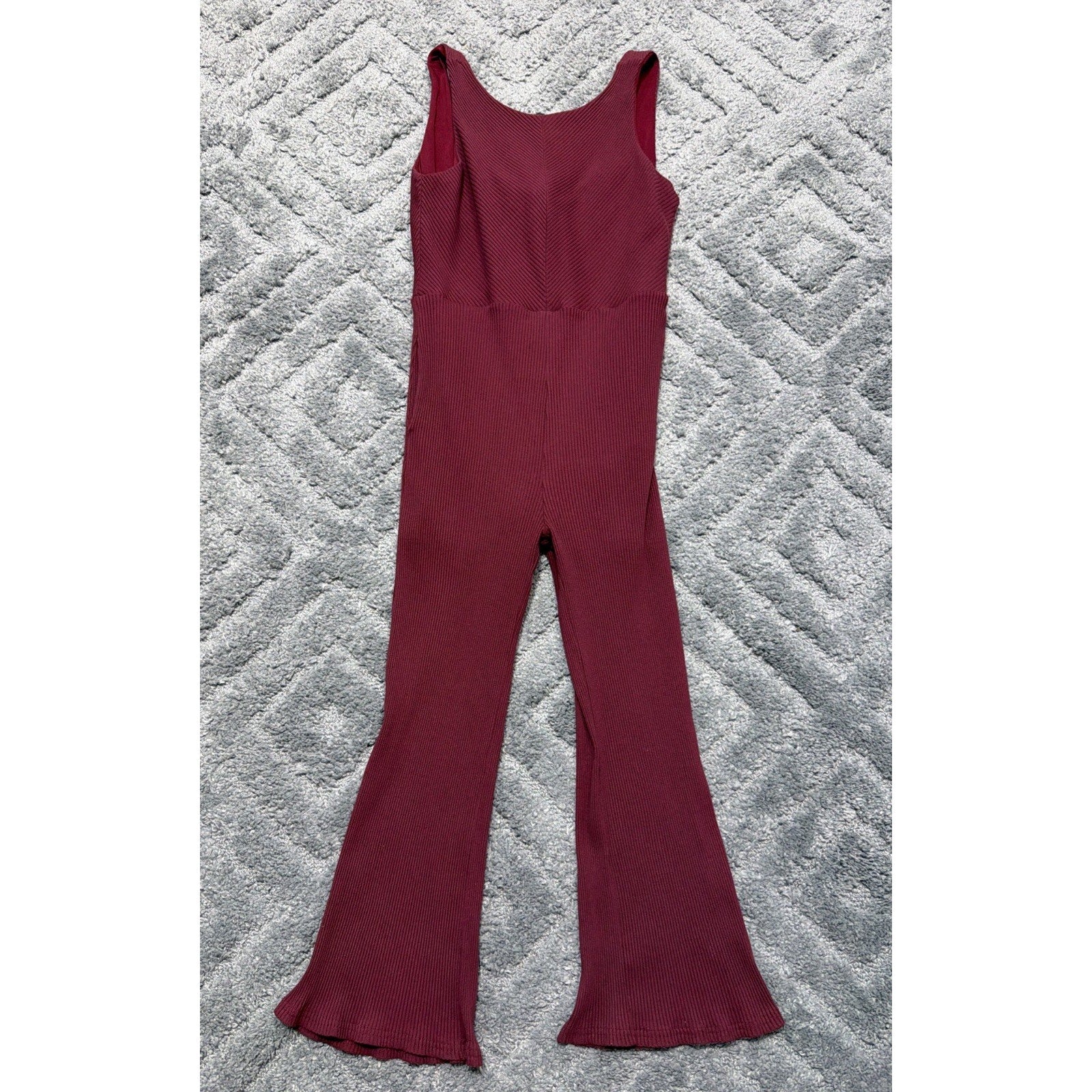 LISTICLE BOUTIQUE Bodycon Lined Ribbed Knit Open-back Jumpsuit Sz Medium