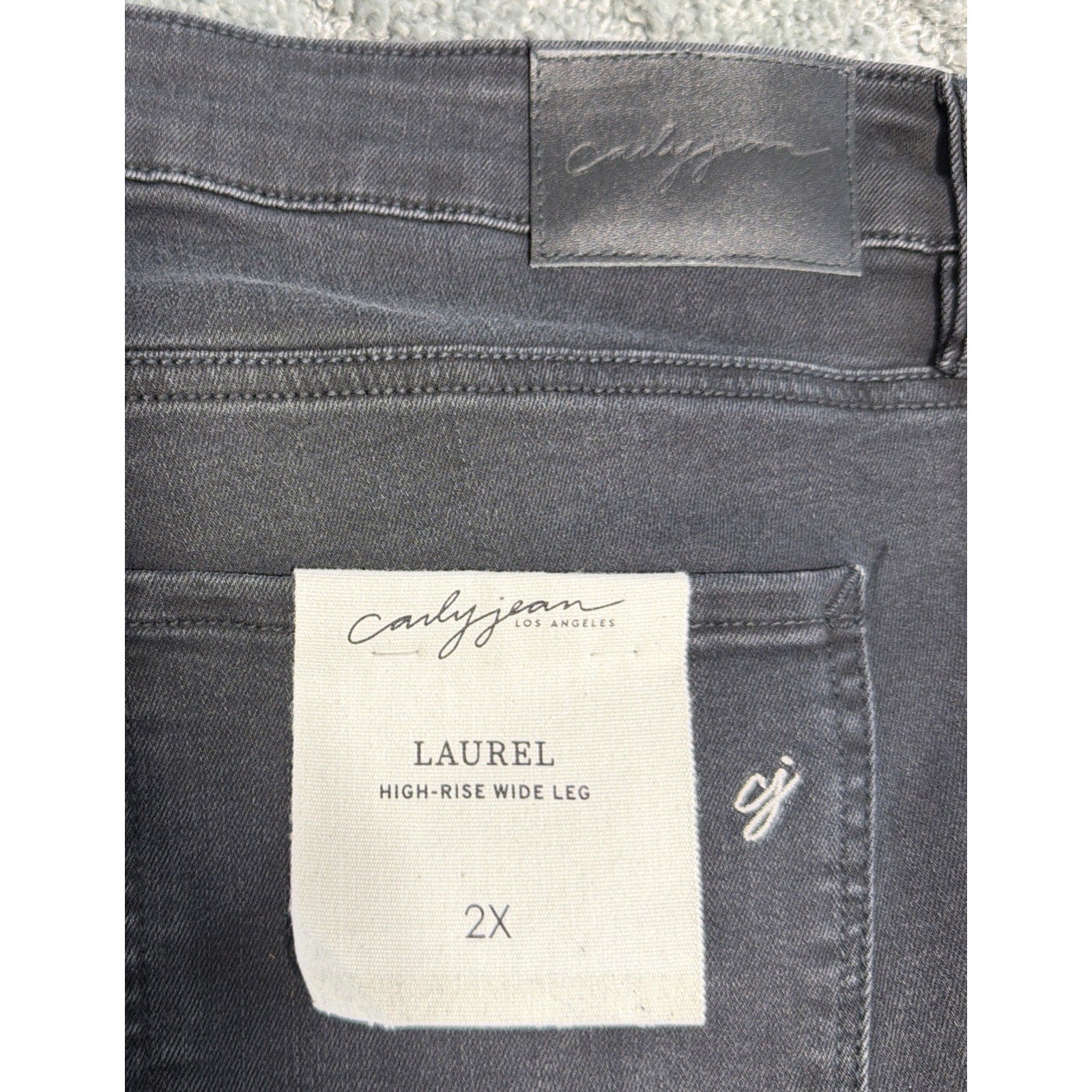 Carly Jean Los Angeles Black Laurel High Rise Wide Leg Jeans Womens Size 2X New