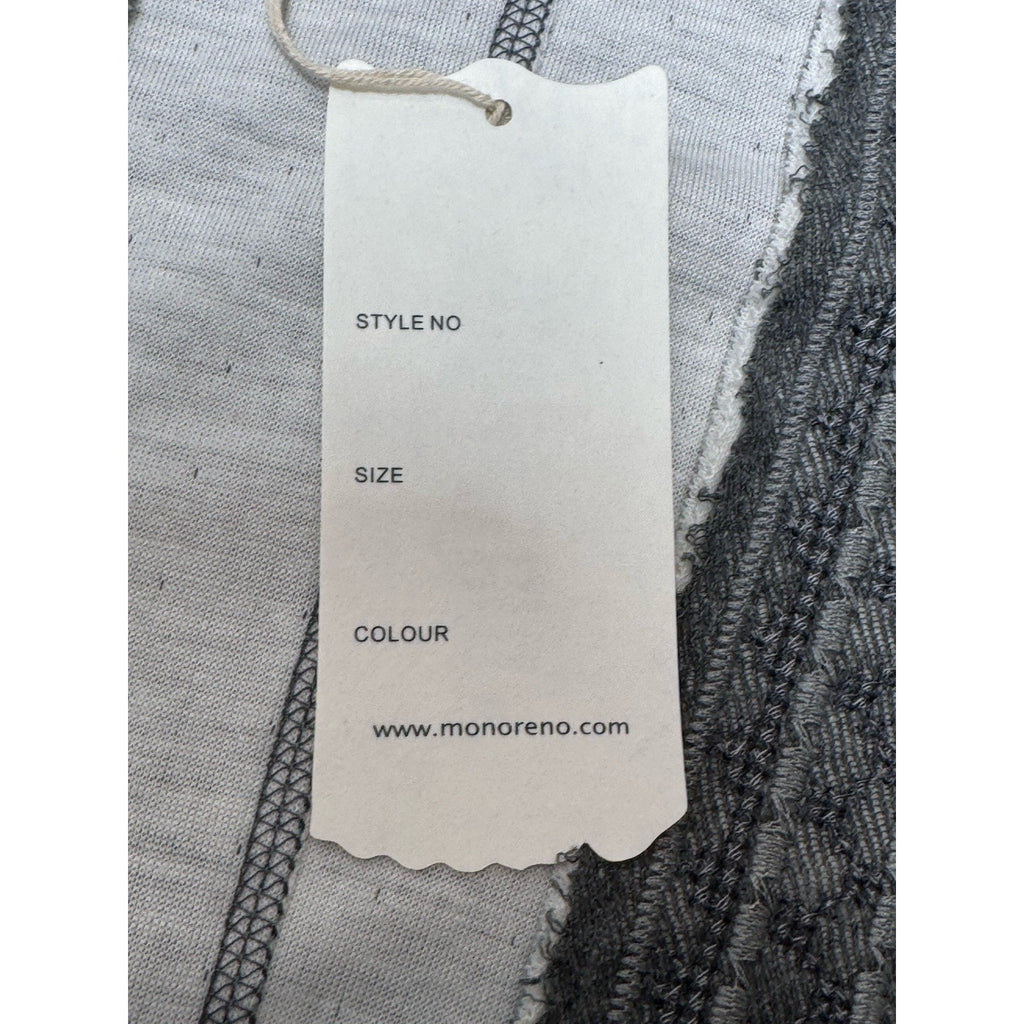 Monoreno Womens Cardigan Sweatshirt Open Front Embroidered Medium Gray NWT