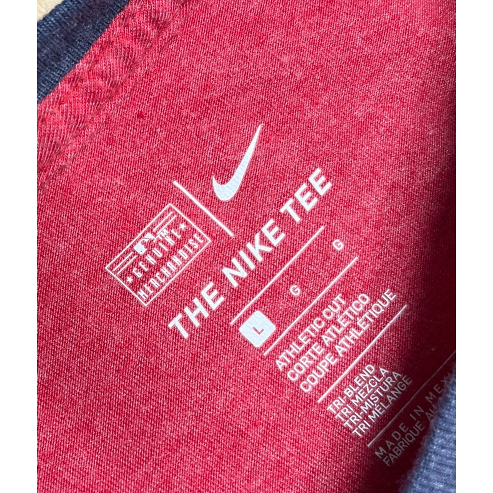 Nike St. Louis Cardinals Womens L Raglan Athletic Fit Red Grey 3/4 Sleeve Shirt