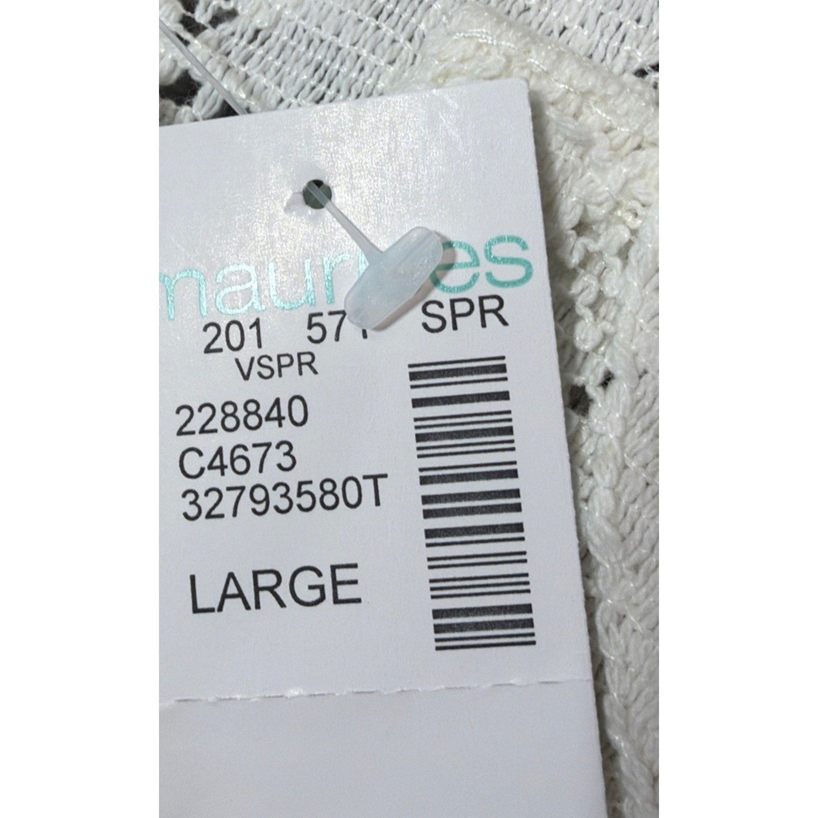 Maurices ALL LACE Embroidered White Lace Cardigan Size Large New