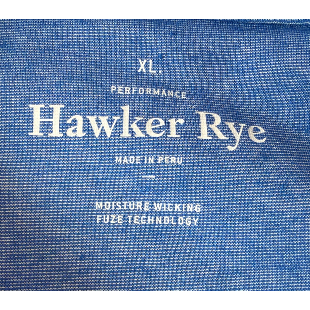 Hawker Rye Men's Heathered Blue Performance Polo Short Sleeve Mens Size XL