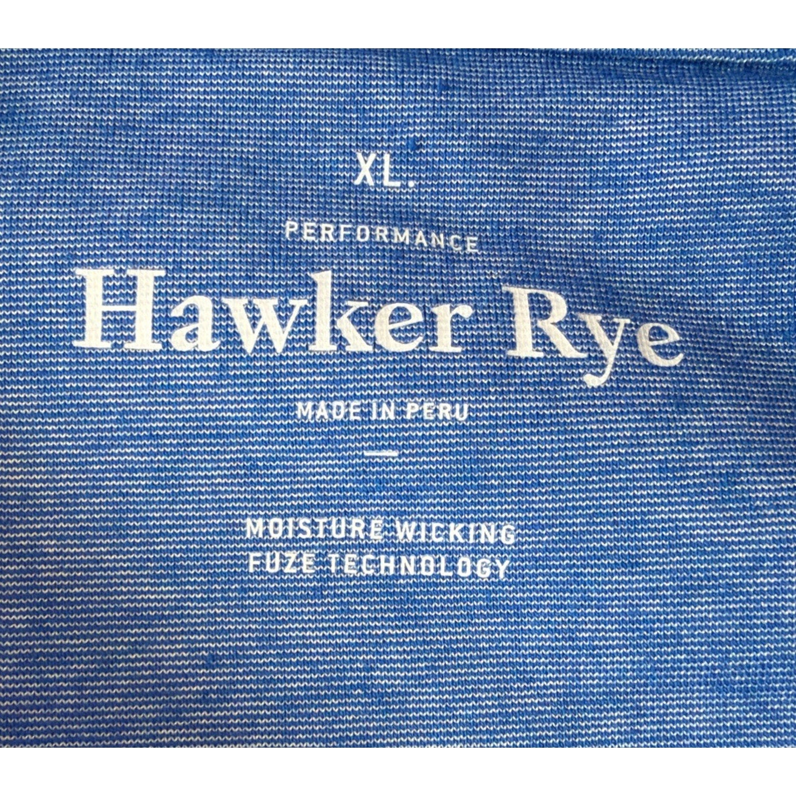 Hawker Rye Men's Heathered Blue Performance Polo Short Sleeve Mens Size XL