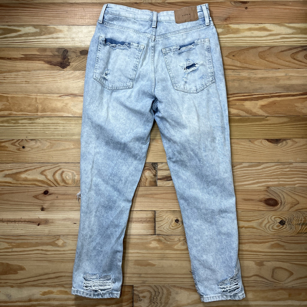 h&m women's Ripped Super high waisted Mom Jeans Size 8 29x28