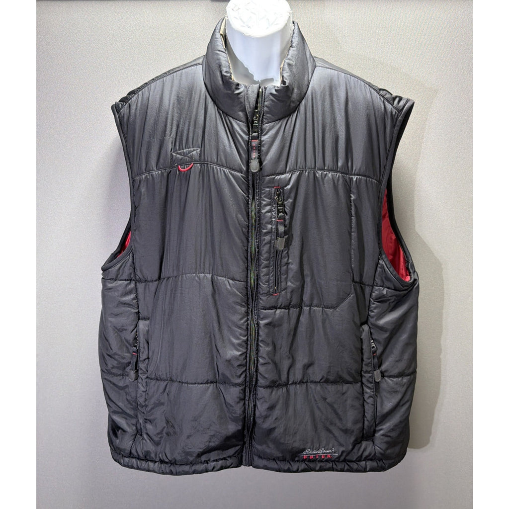 Men's XL Eddie Bauer EBTEK Vest Jacket Puffer Full-Zip Insulated Quilted Vtg