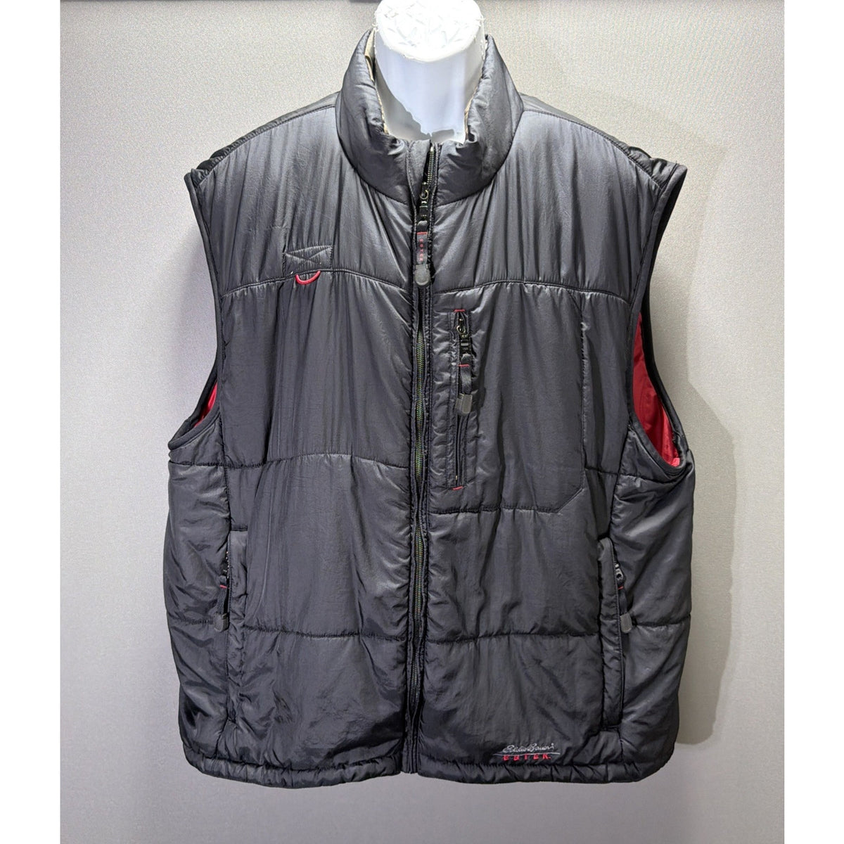 Men's XL Eddie Bauer EBTEK Vest Jacket Puffer Full-Zip Insulated Quilted Vtg
