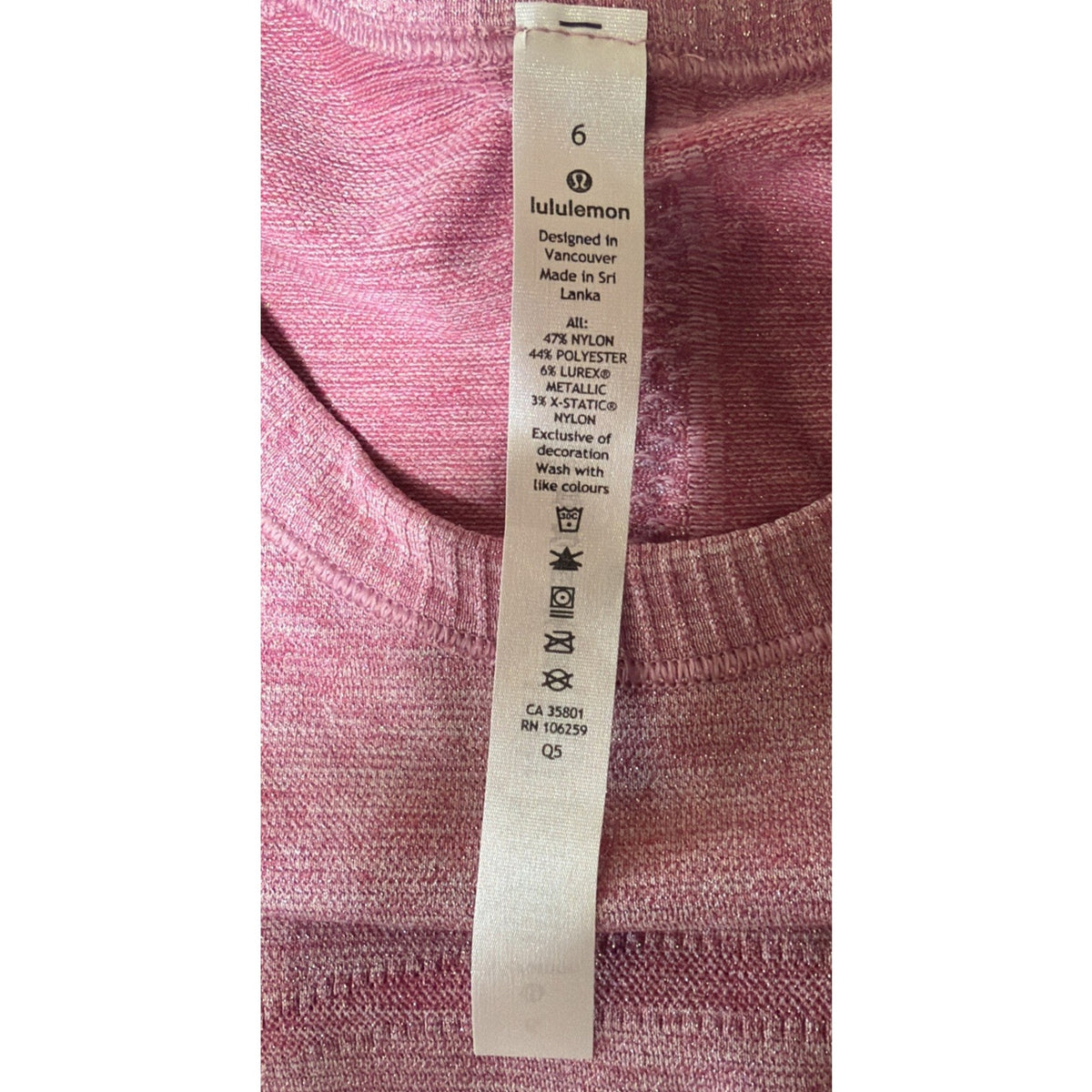 Lululemon Swiftly Tech Long Sleeve 2.0 Silverescent Size 6 POME/PKPI 26054 NWOT