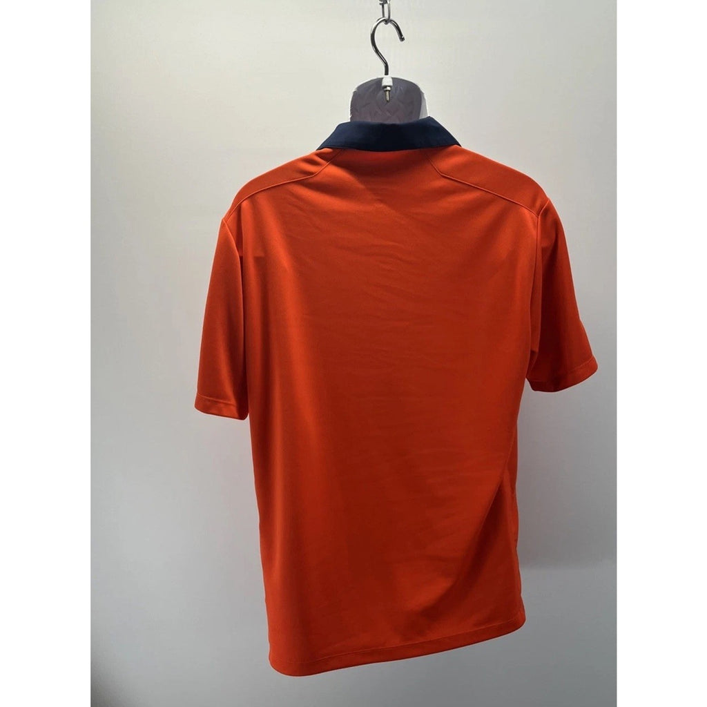Nike Illinois Fighting Illini Orange Coaches Hot Route Dri Fit Polo Size Medium