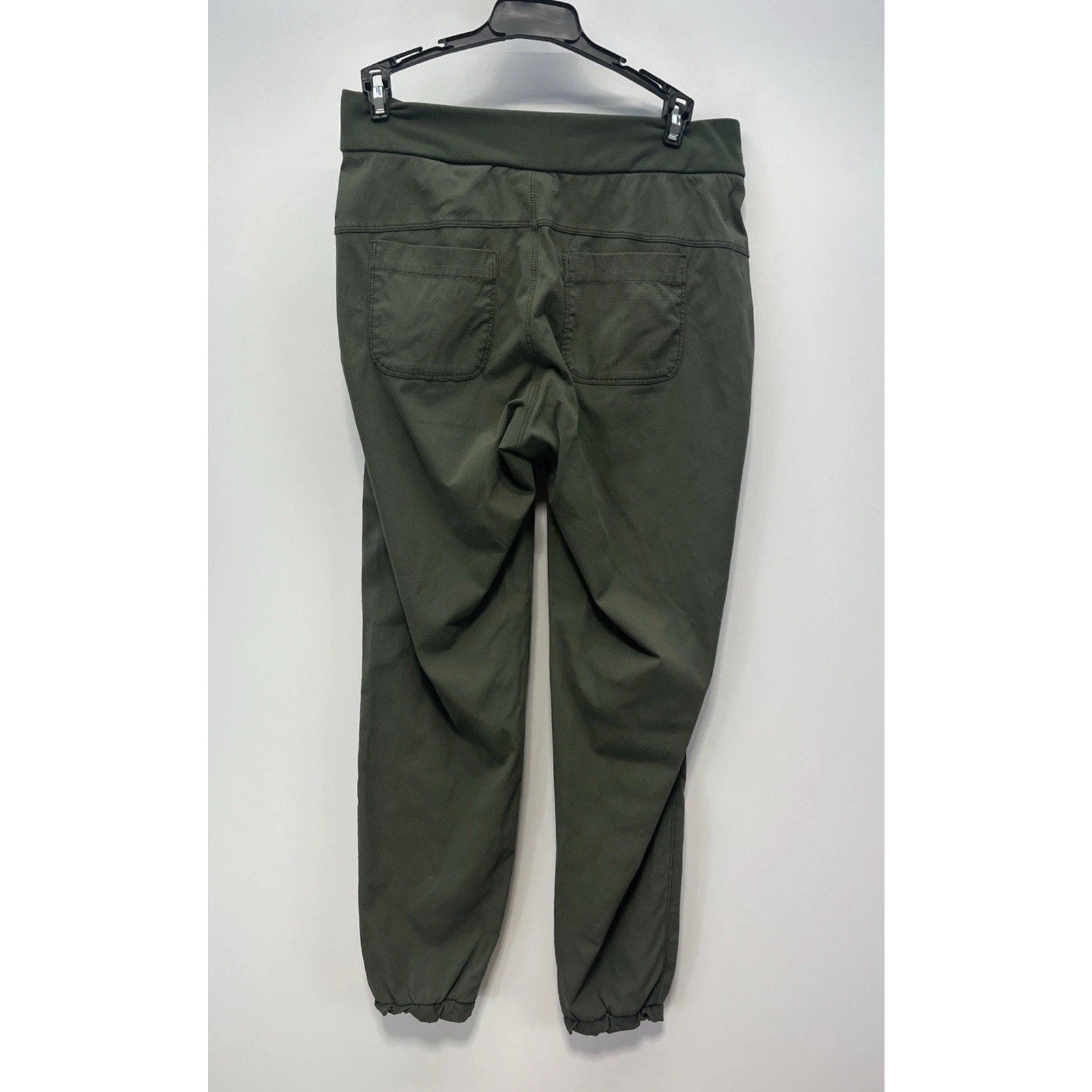 Athleta Trekkie 2.0 Joggers Women's 2 Army Green Stretch Fabric Slim Leg Cuffed