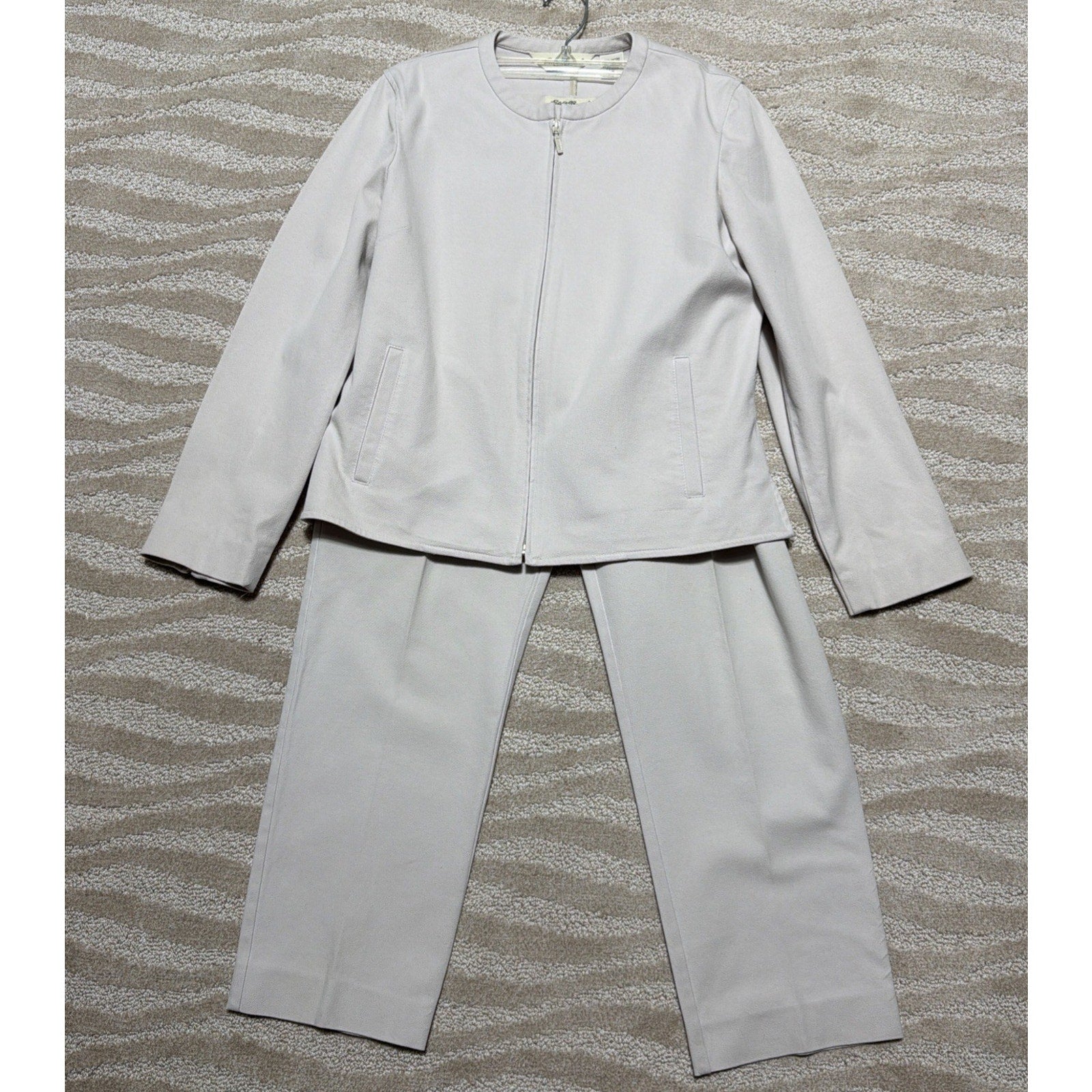 Eddie Bauer Womens Casual Taupe Jacket And Pants 2 Piece Outfits Set Size M Pet