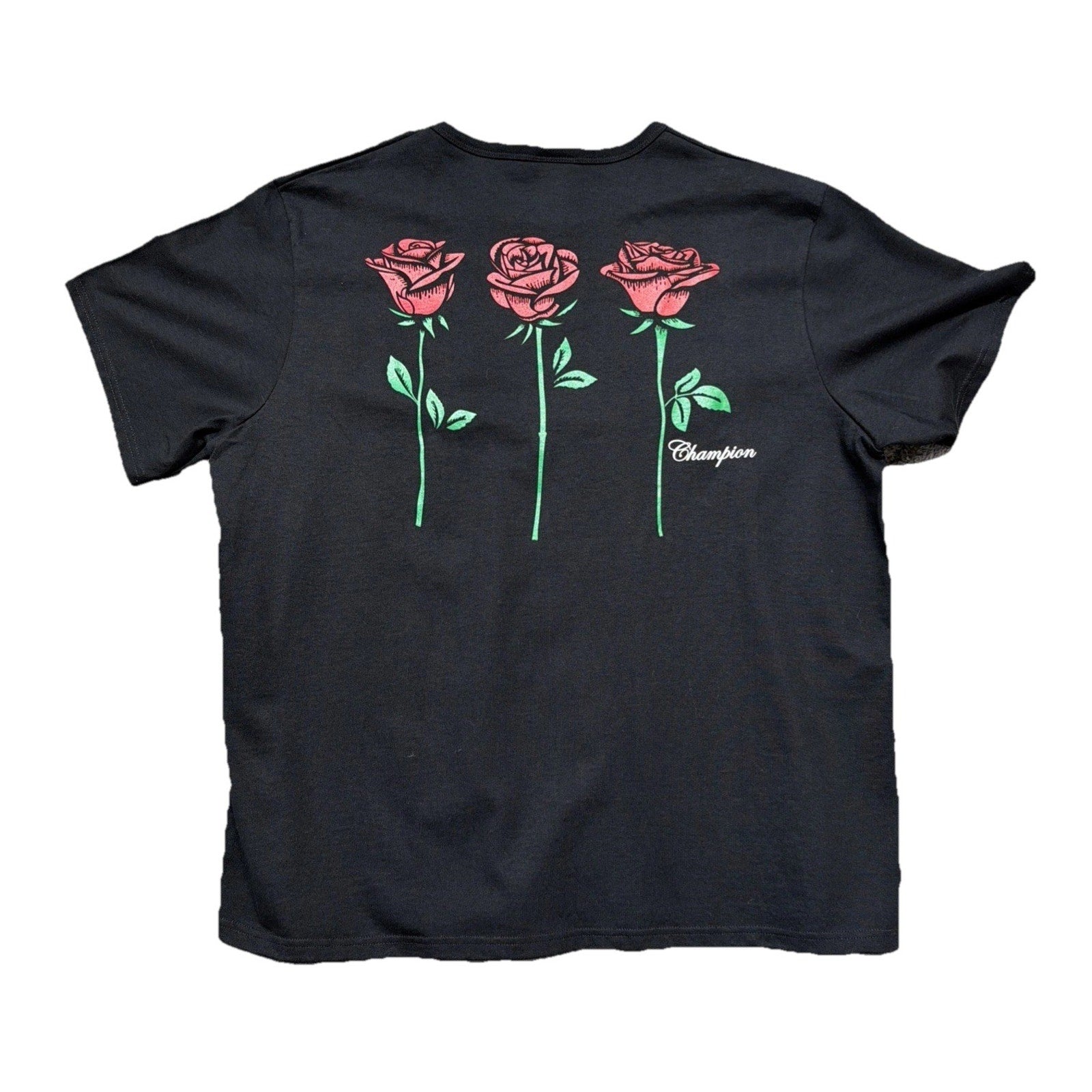 Champion Pacsun Rose Heritage Heavyweight Embroidered T-Shirt Men's XL Black NWT