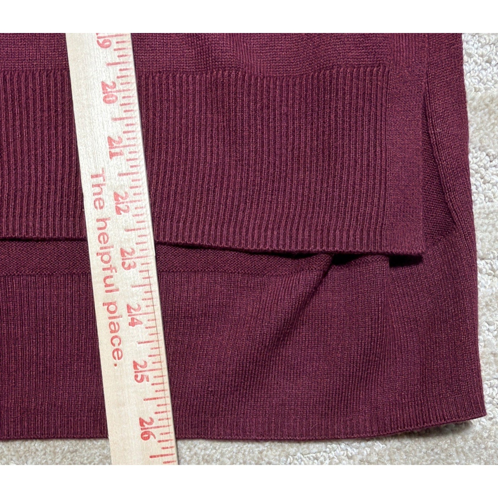 MSK Burgundy Turtleneck Sweater Overlay Dress Cover Up Size Large NWT