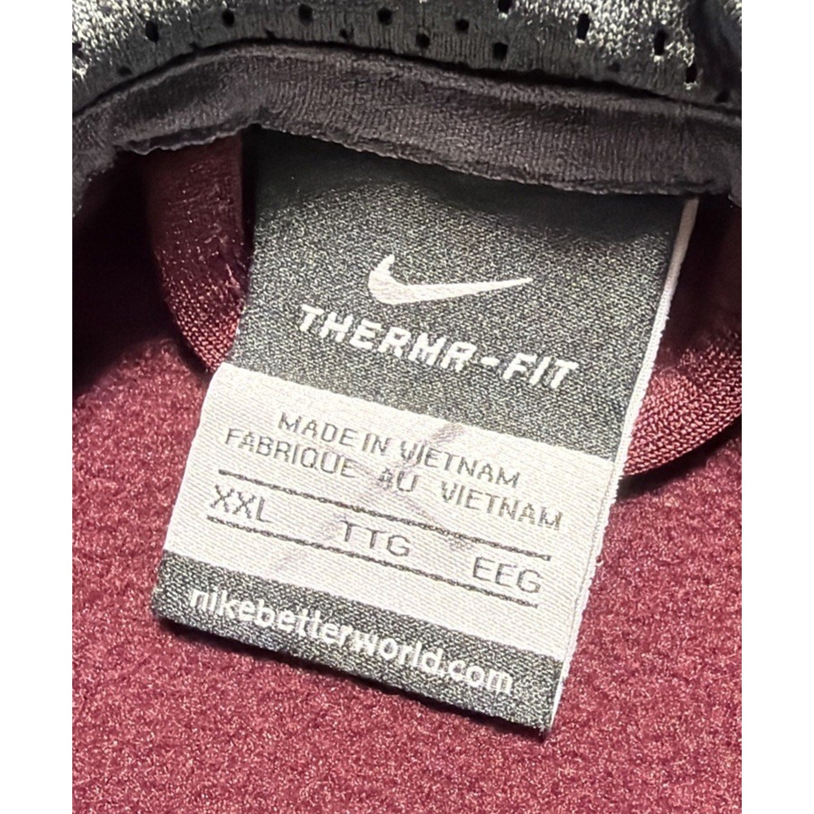 Virginia Tech Hokies Nike Hoodie Men’s XXL Burgundy Gray Therma-Fit Excellent