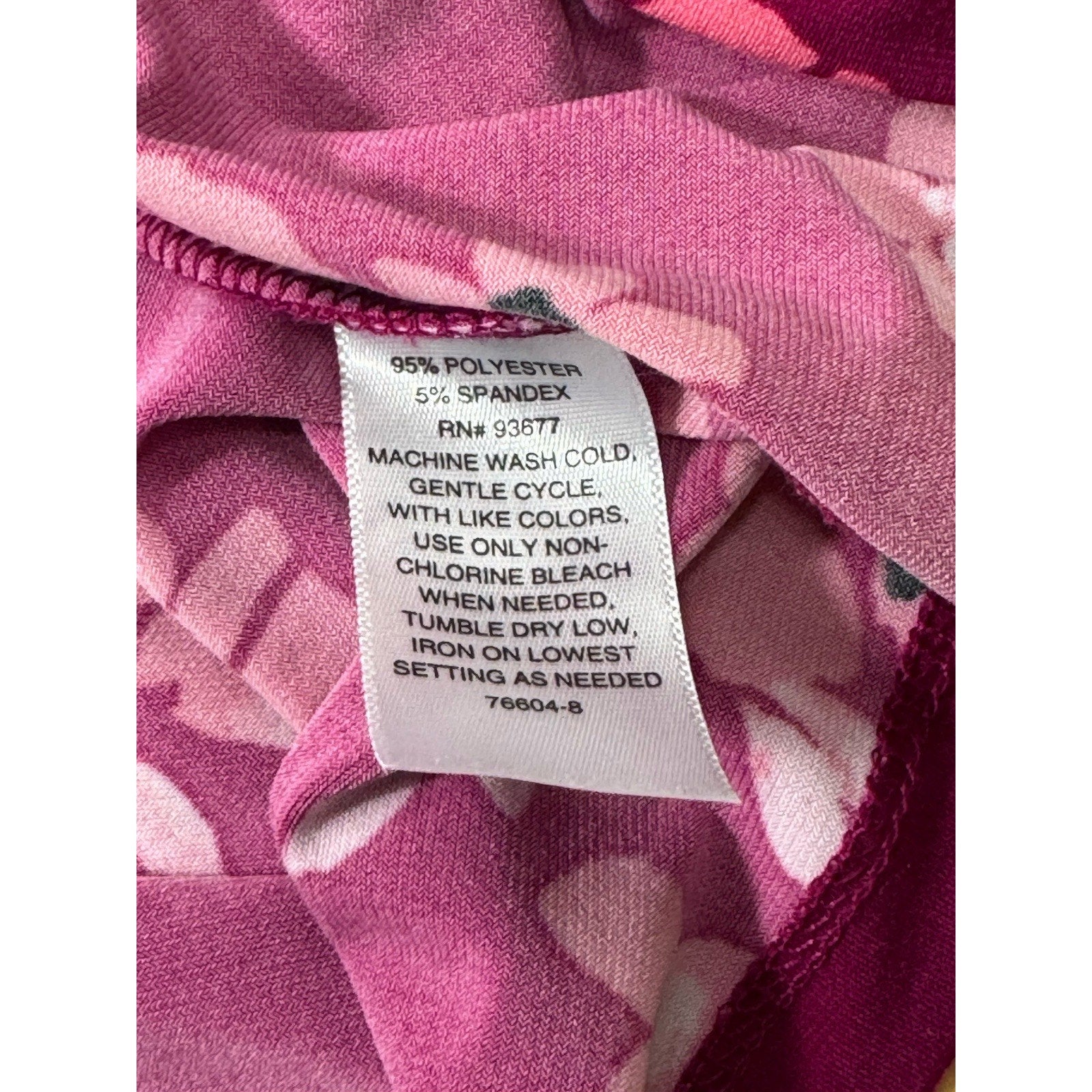 Liz Claiborne Women's Floral Top XXL Pink Flutter Sleeve Stretch Office Fairy