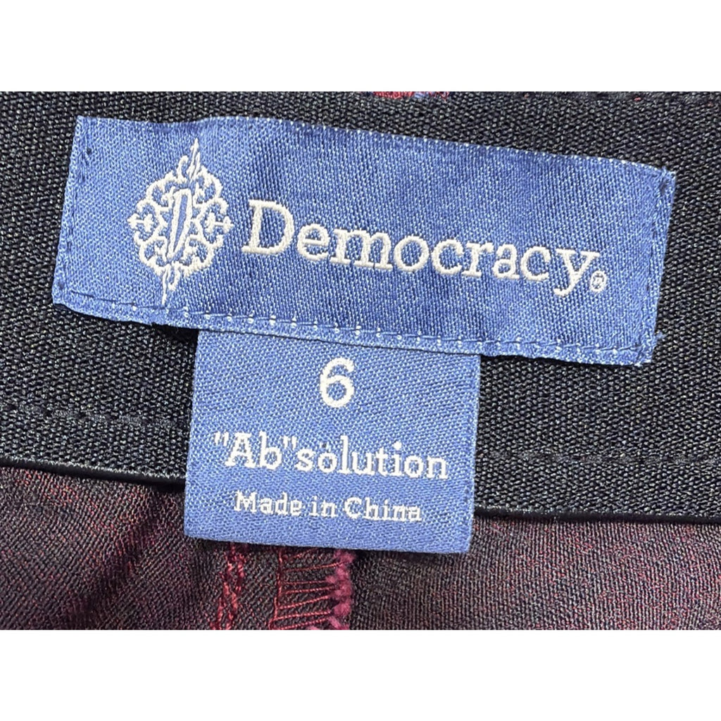 Democracy Jeans Womens 6 Red Ab Solution Stretch Ankle Skimmer 30x27