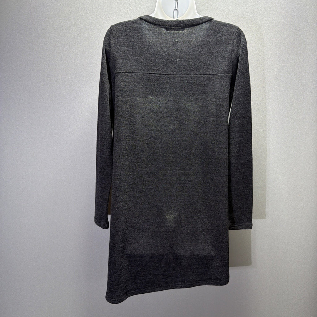 Reborn J Long Sleeve Soft Dark Gray Knit Sweater Tunic Top Shirt Women's M Fall