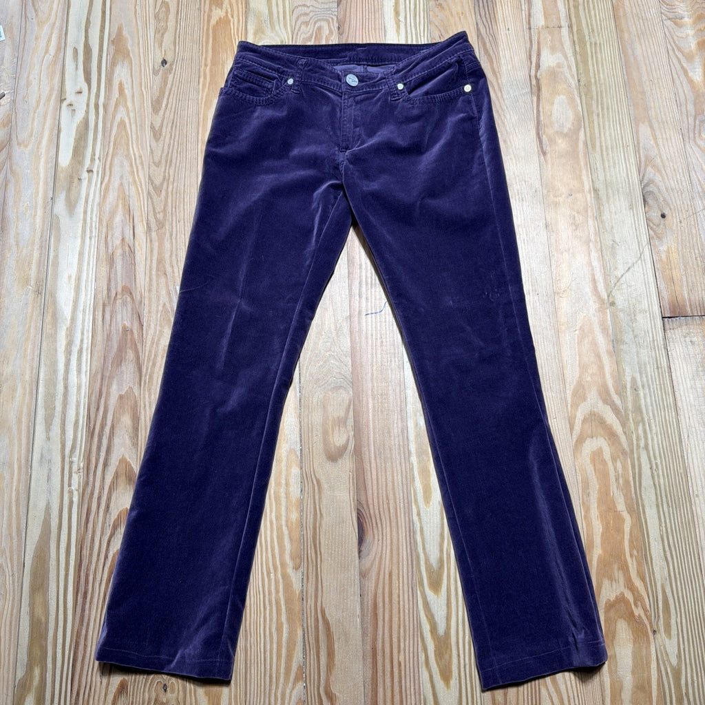 BCBG MaxAzria Claire Velour Purple Bootcut Womens Jeans Size 31x30 Hemmed