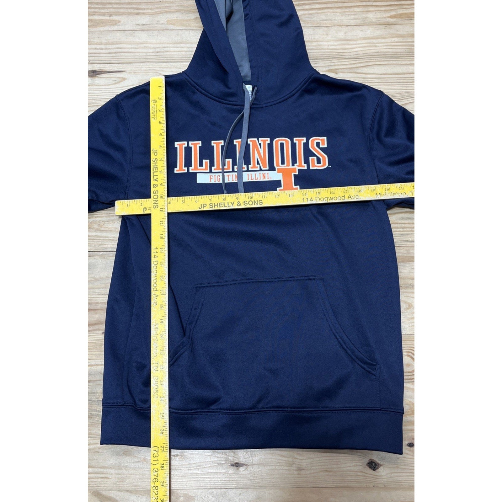 Pro Edge Illinois Fighting Illini Sweatshirt Adult Blue Hoodie Size Medium EUC