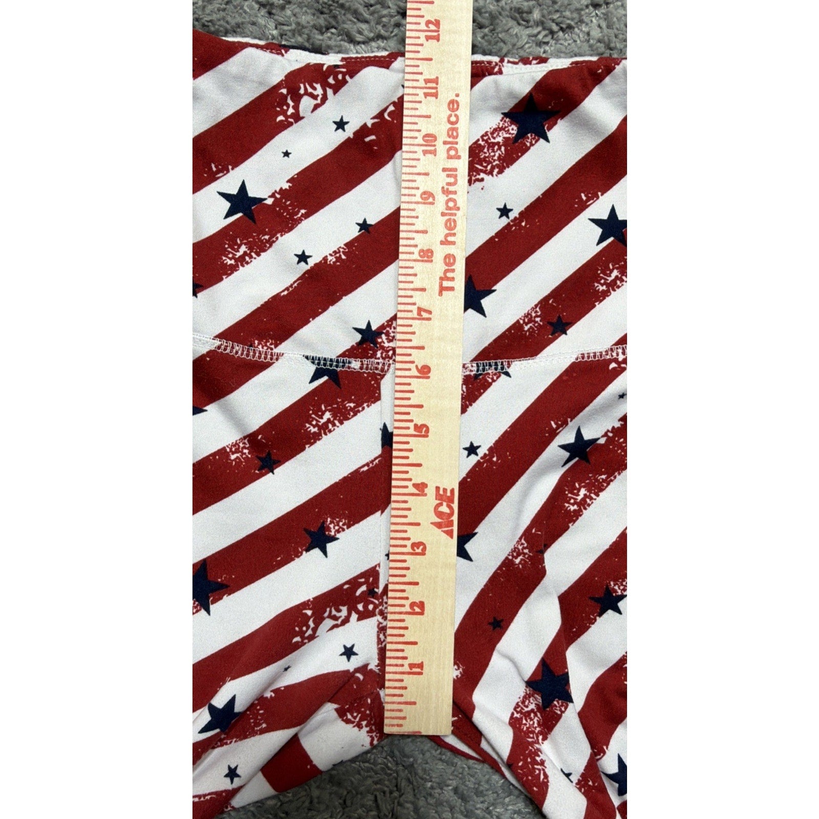 Shosho Women's Patriotic Activewear Biker Shorts Pockets High Rise Size Small