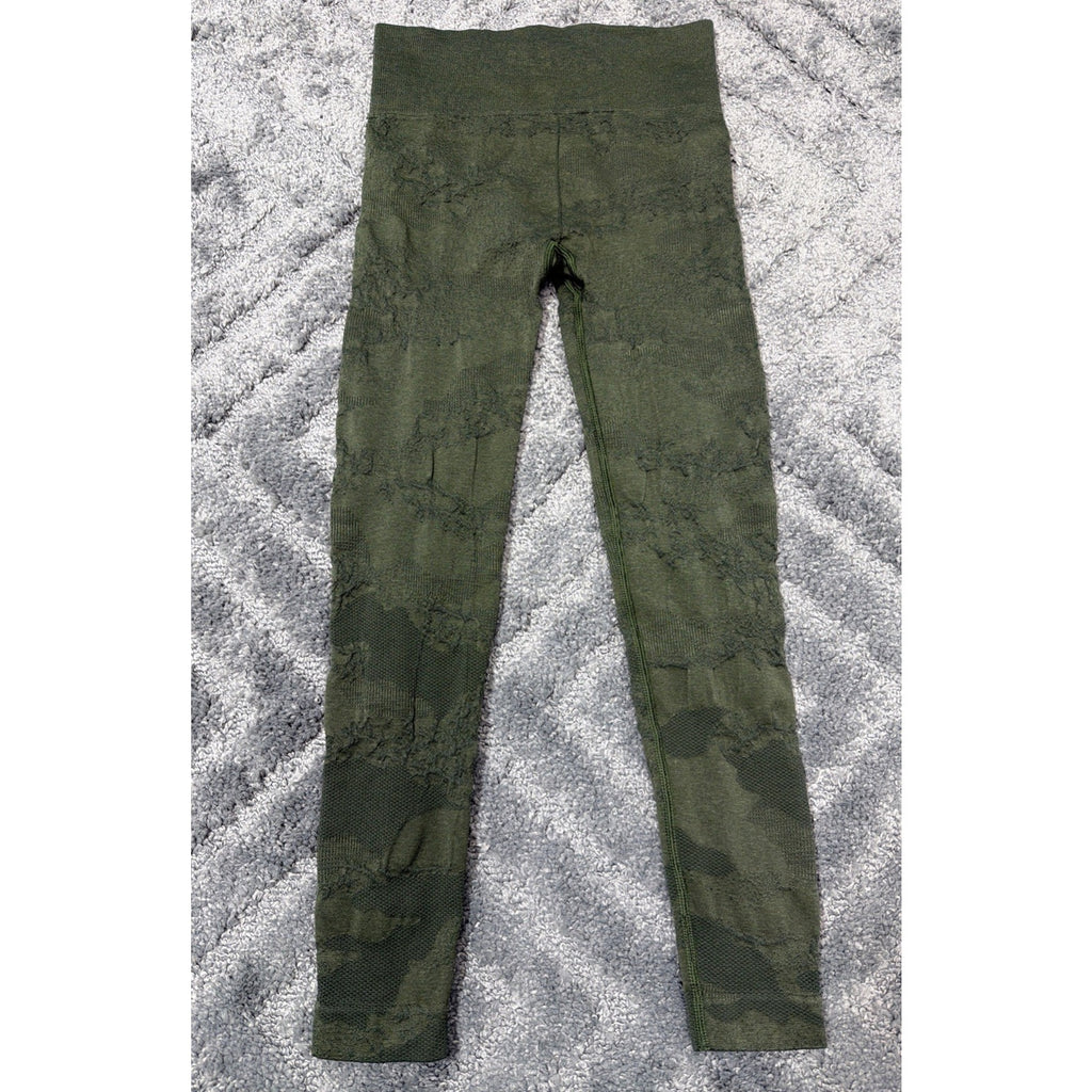 Gymshark Adapt Camo Leggings Women's Size XS Green Compression Logo Athletic